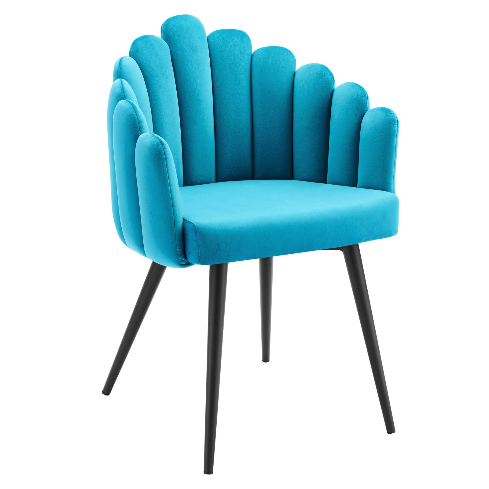 Modway Dining Chairs - Vanguard Performance Velvet Dining Chair Black Blue