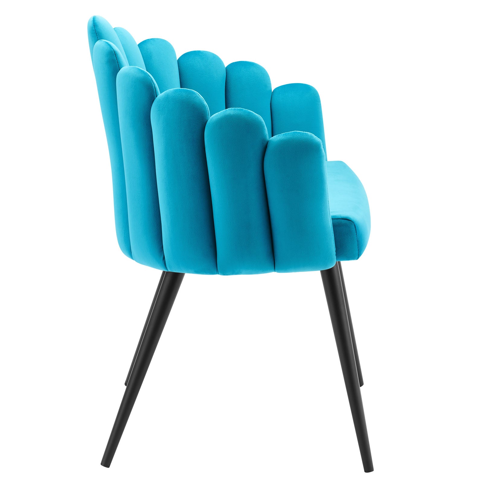 Modway Dining Chairs - Vanguard Performance Velvet Dining Chair Black Blue
