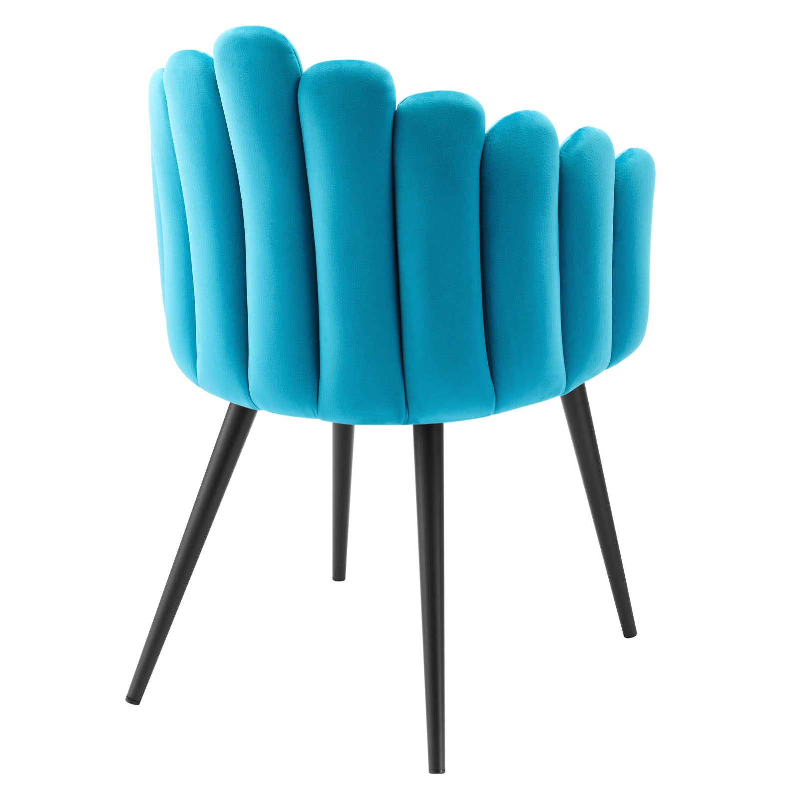 Modway Dining Chairs - Vanguard Performance Velvet Dining Chair Black Blue