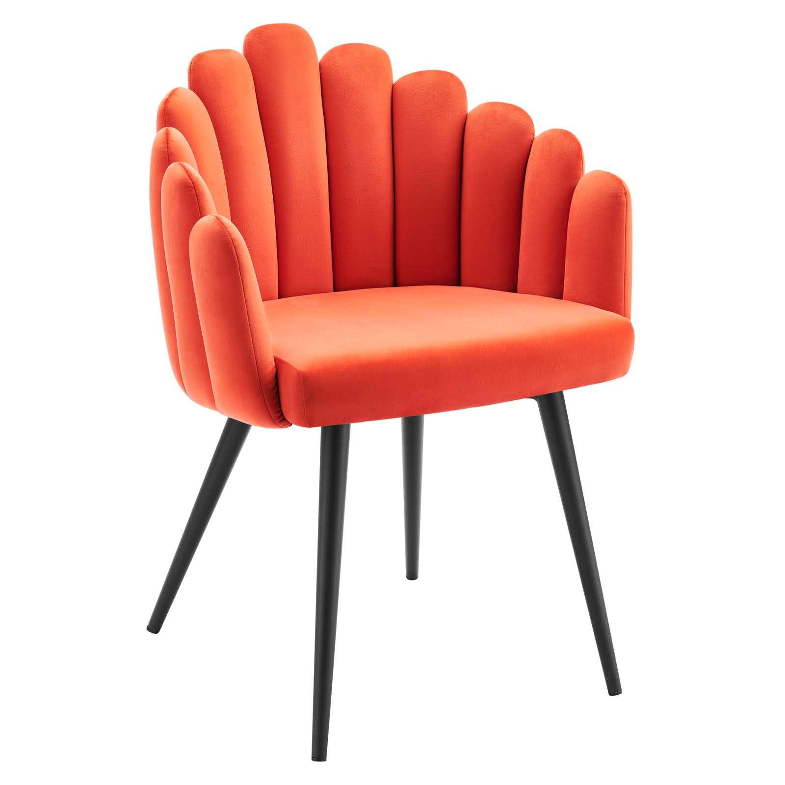Modway Dining Chairs - Vanguard Performance Velvet Dining Chair Black Orange