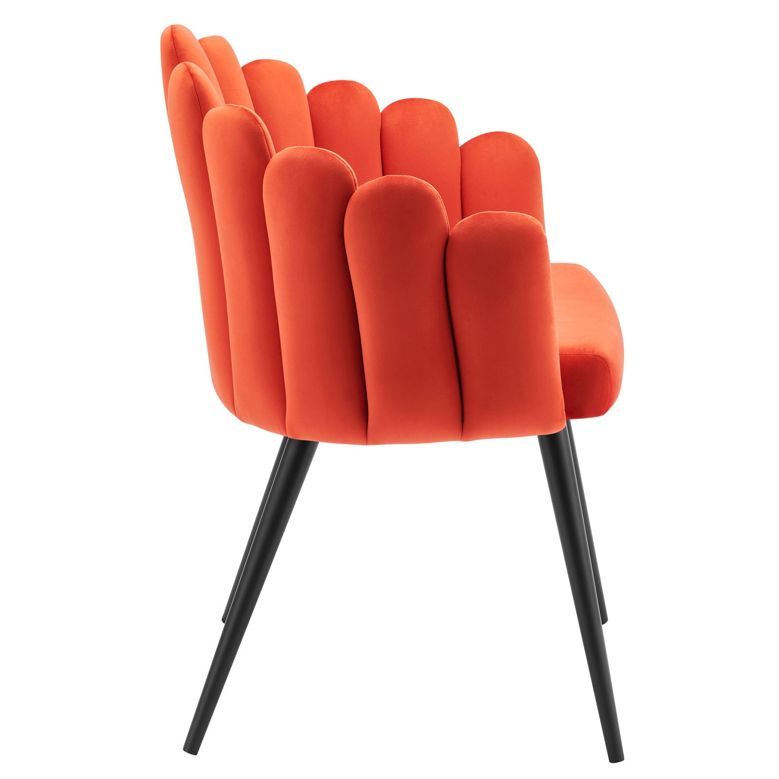 Modway Dining Chairs - Vanguard Performance Velvet Dining Chair Black Orange