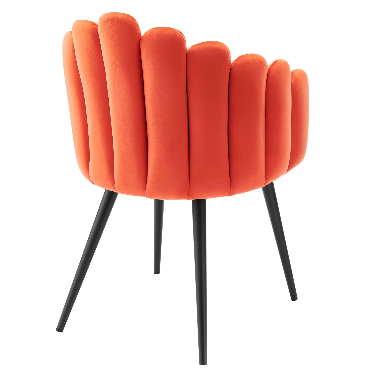 Modway Dining Chairs - Vanguard Performance Velvet Dining Chair Black Orange