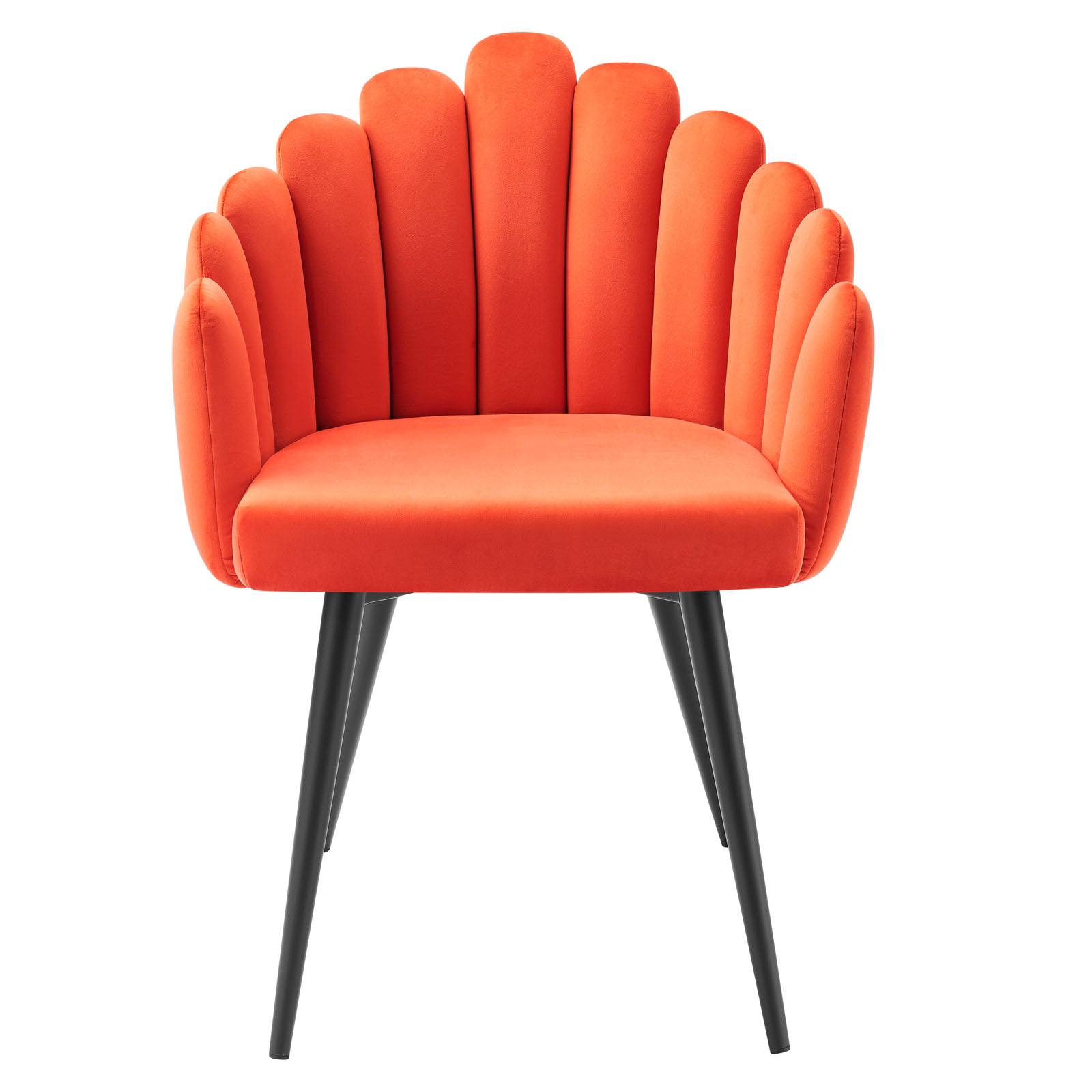 Modway Dining Chairs - Vanguard Performance Velvet Dining Chair Black Orange
