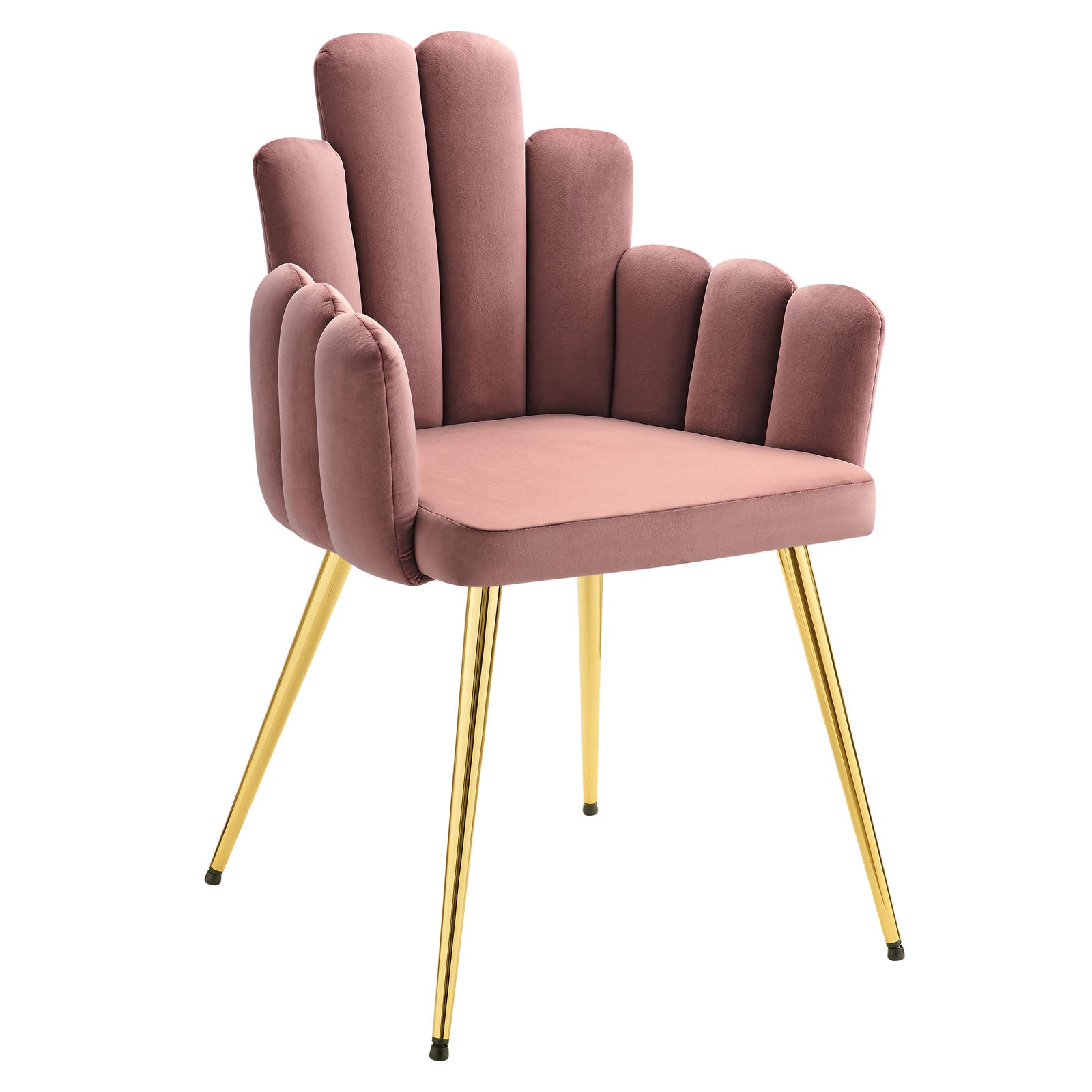 Modway Dining Chairs - Viceroy Performance Velvet Dining Chair Set of 2 Gold Dusty Rose