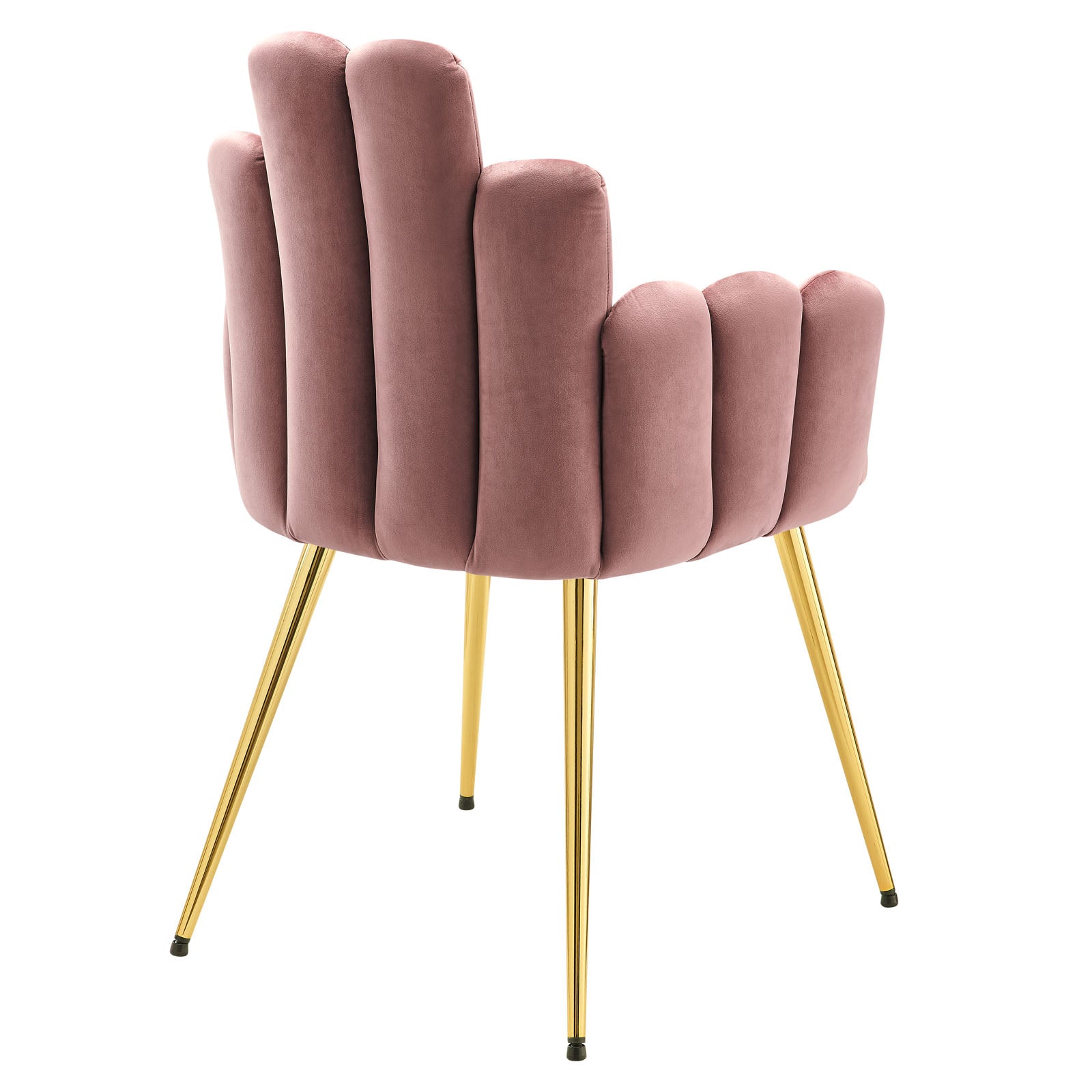 Modway Dining Chairs - Viceroy Performance Velvet Dining Chair Set of 2 Gold Dusty Rose