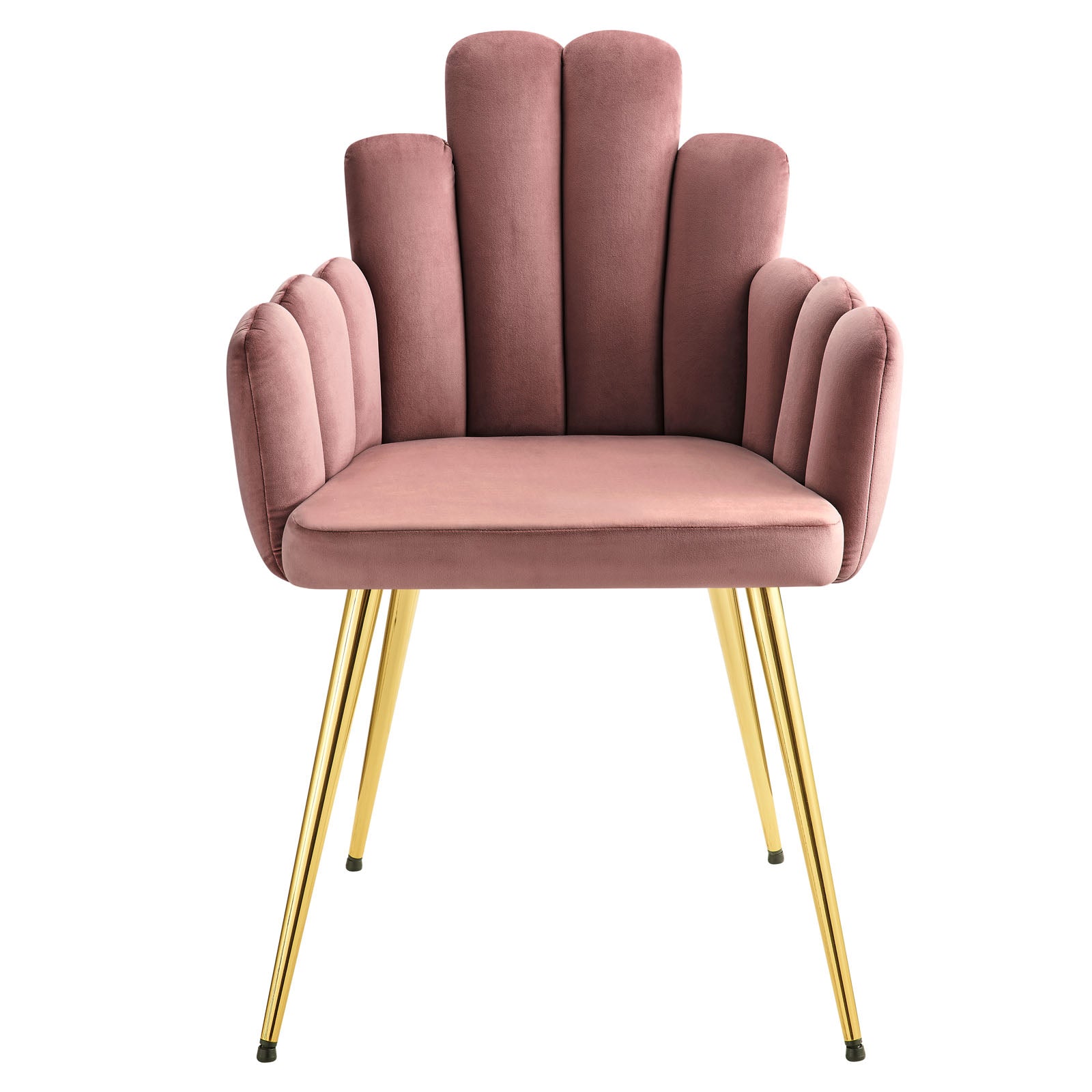 Modway Dining Chairs - Viceroy Performance Velvet Dining Chair Set of 2 Gold Dusty Rose