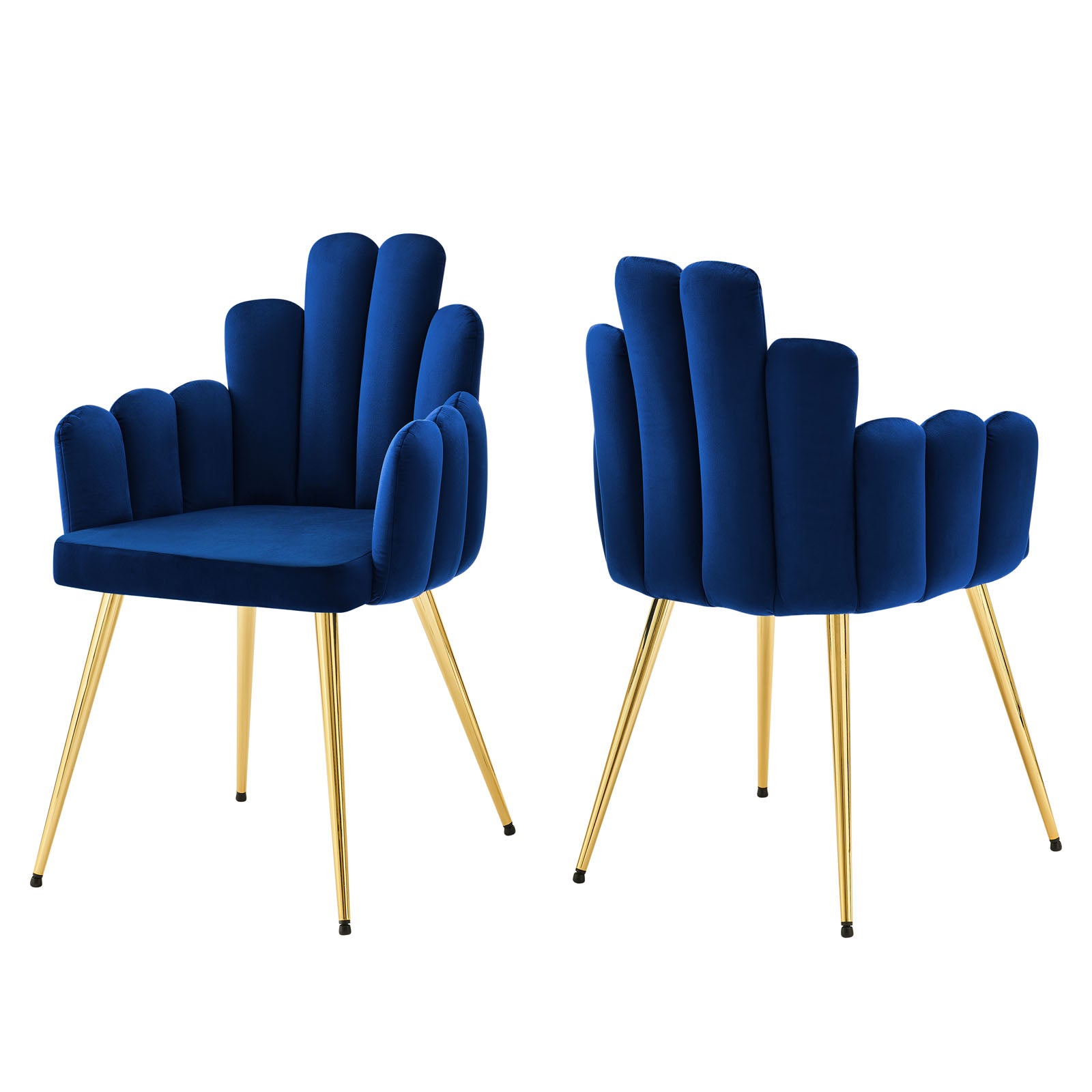 Modway Dining Chairs - Viceroy Performance Velvet Dining Chair Set of 2 Gold Navy