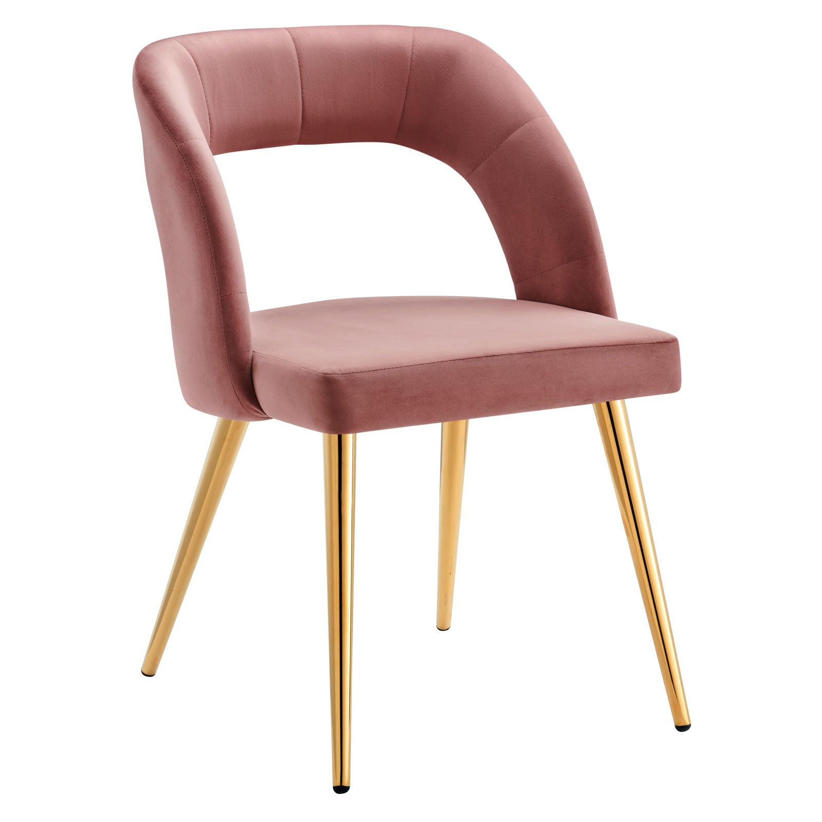 Modway Dining Chairs - Marciano Performance Velvet Dining Chair Gold Dusty Rose