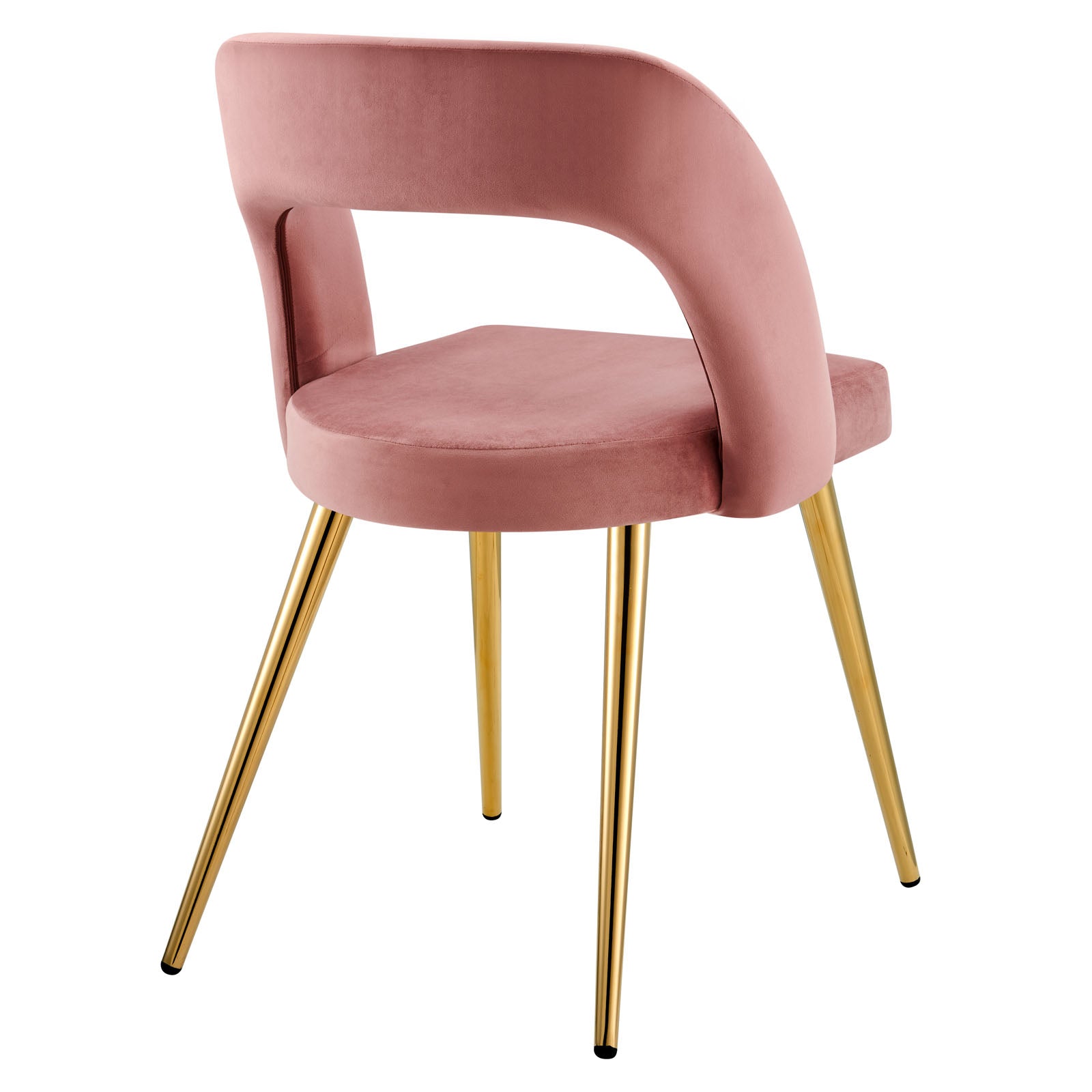 Modway Dining Chairs - Marciano Performance Velvet Dining Chair Gold Dusty Rose