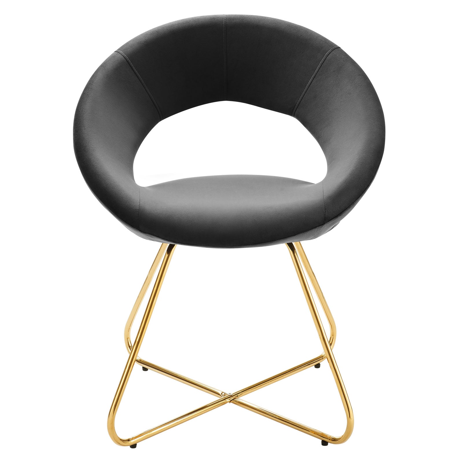 Modway Dining Chairs - Nouvelle Performance Velvet Dining Chair Set of 2 Gold Charcoal