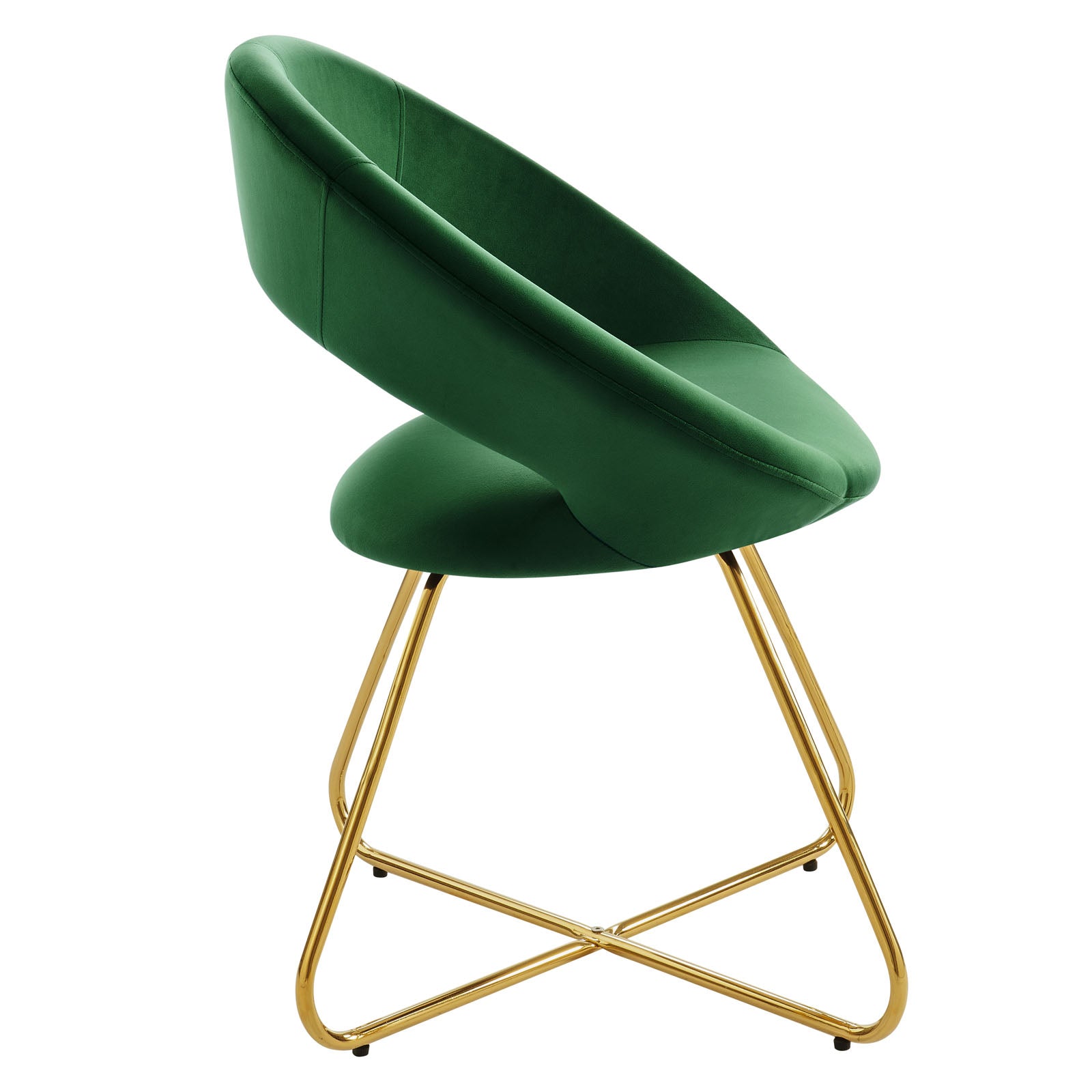 Modway Dining Chairs - Nouvelle Performance Velvet Dining Chair Set of 2 Gold Emerald