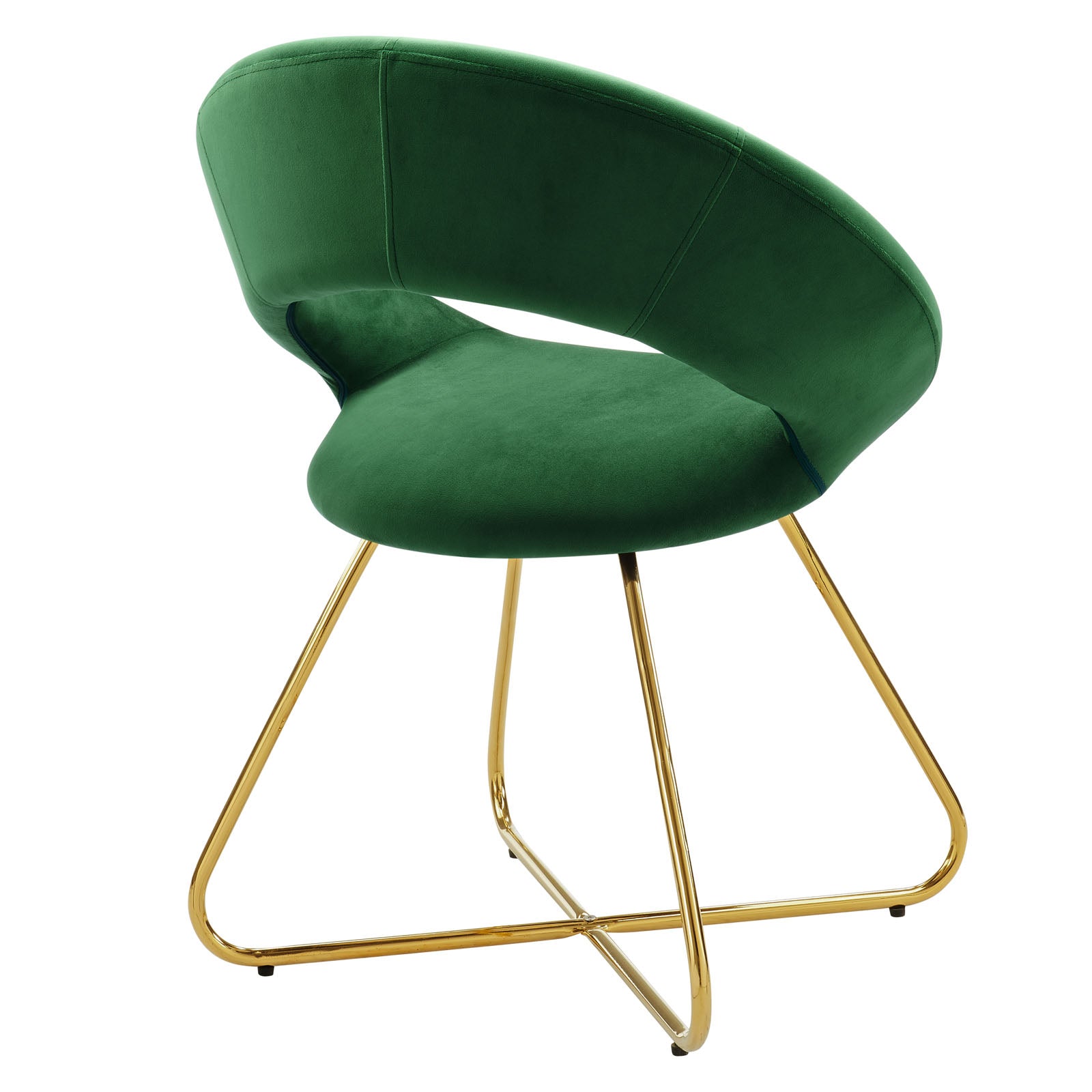 Modway Dining Chairs - Nouvelle Performance Velvet Dining Chair Set of 2 Gold Emerald