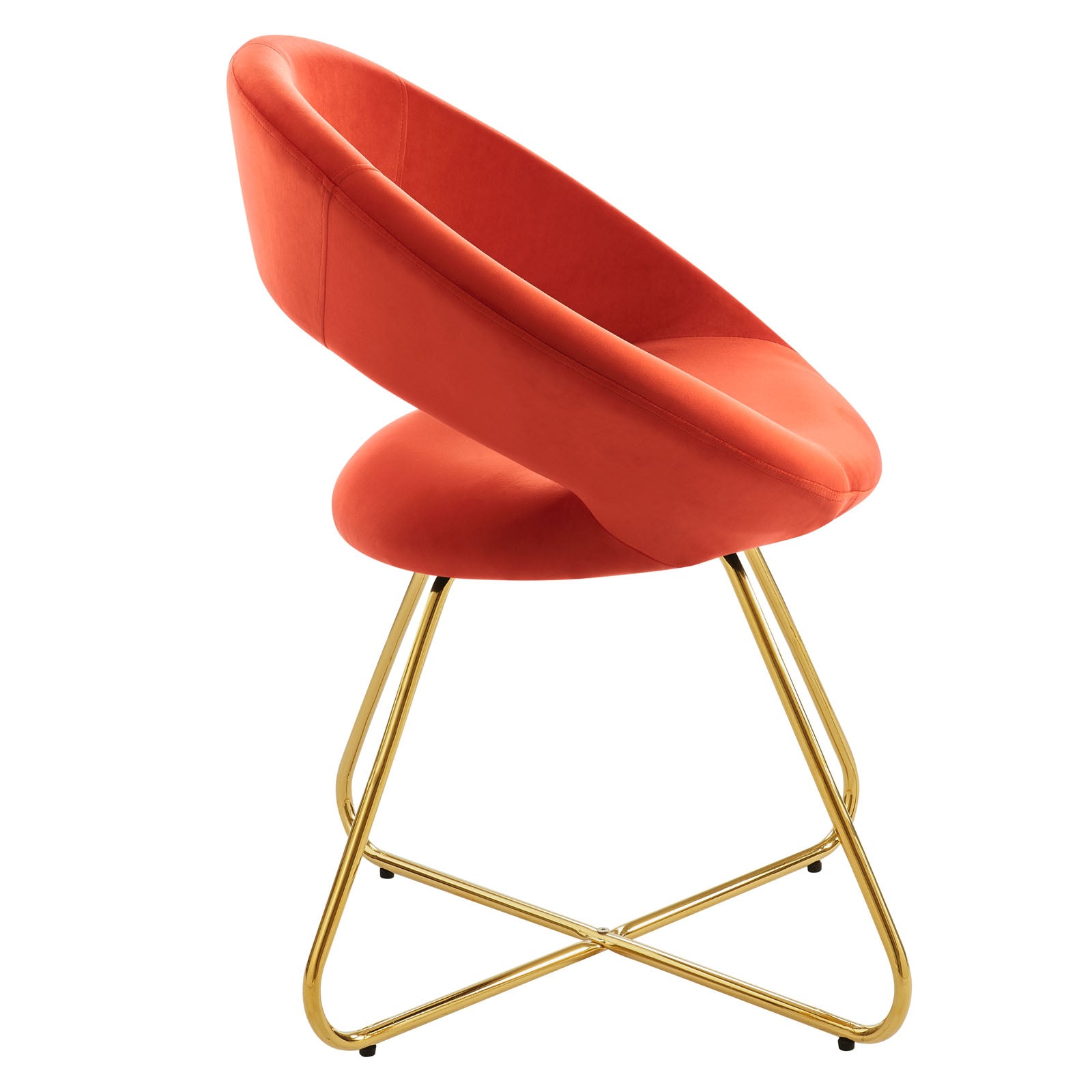 Modway Dining Chairs - Nouvelle Performance Velvet Dining Chair Set of 2 Gold Orange