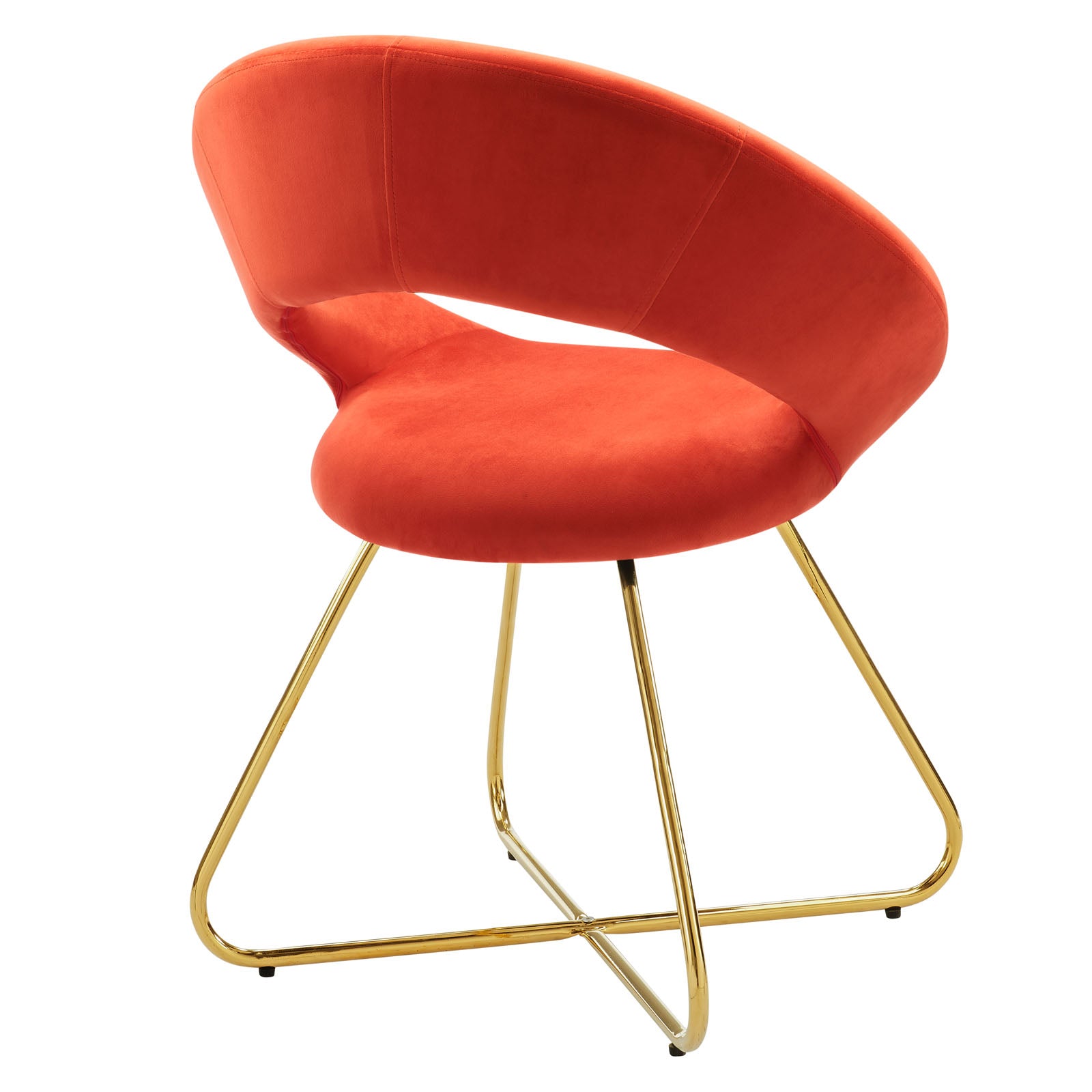 Modway Dining Chairs - Nouvelle Performance Velvet Dining Chair Set of 2 Gold Orange