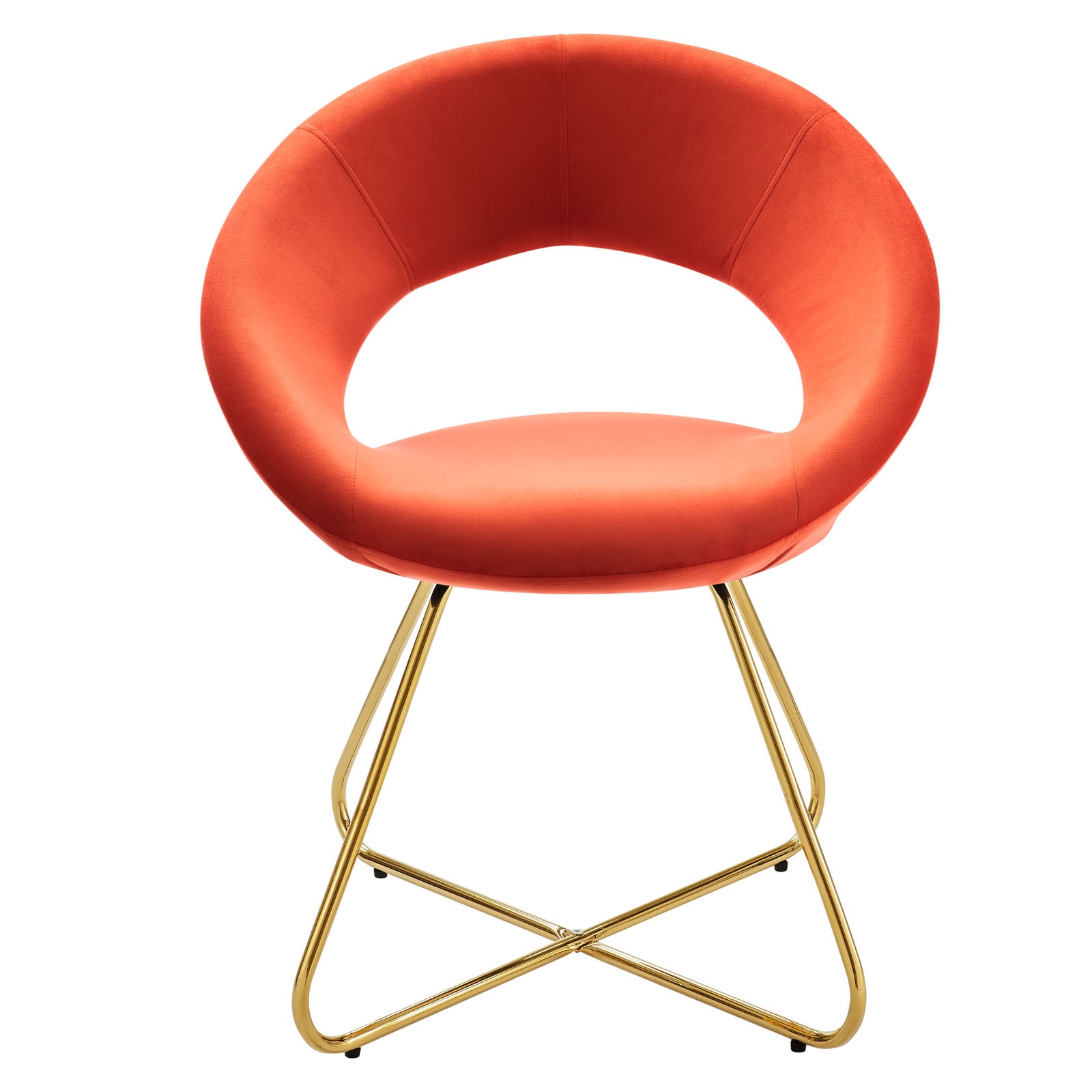 Modway Dining Chairs - Nouvelle Performance Velvet Dining Chair Set of 2 Gold Orange
