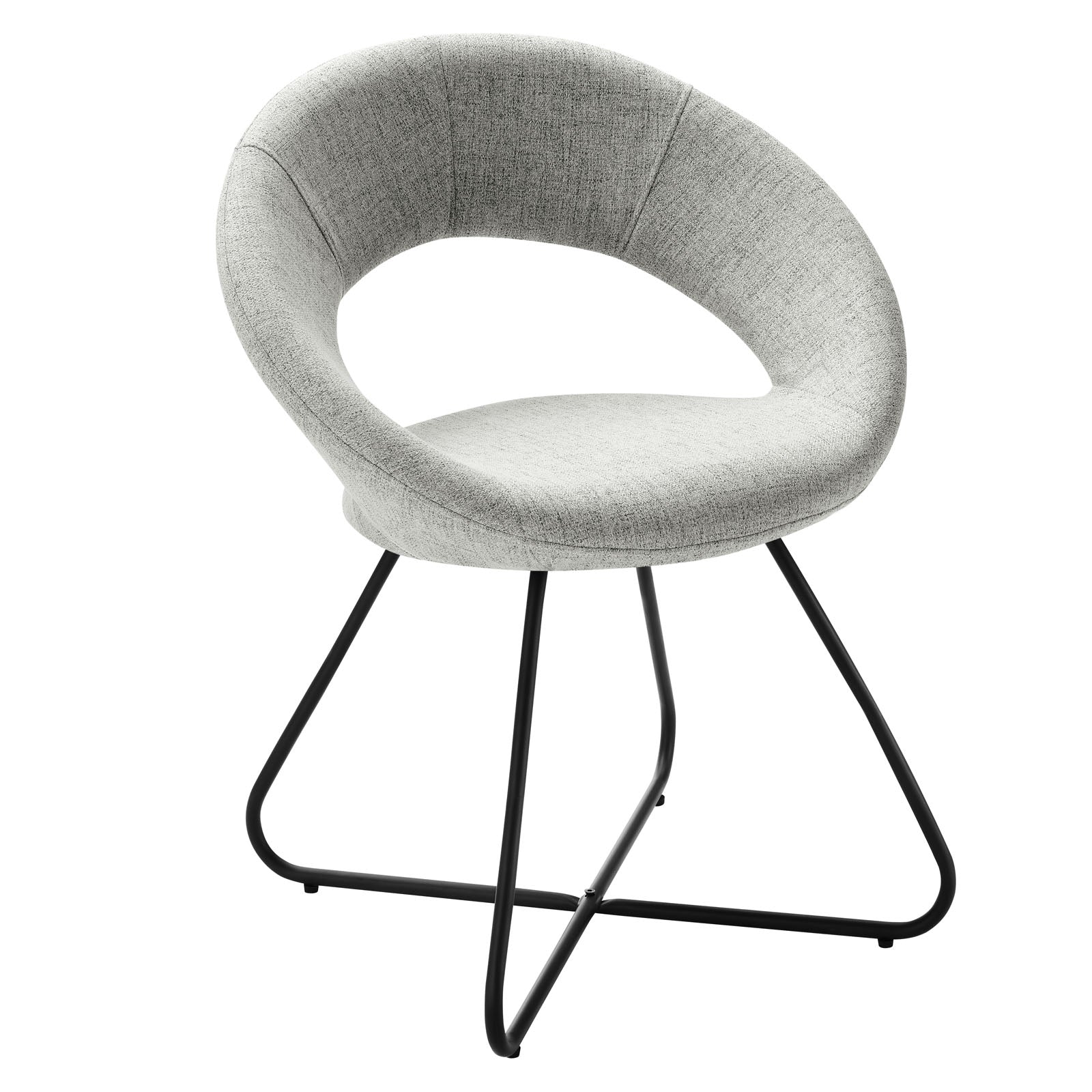 Modway Dining Chairs - Nouvelle Upholstered Fabric Dining Chair Set of 2 Black Light Gray