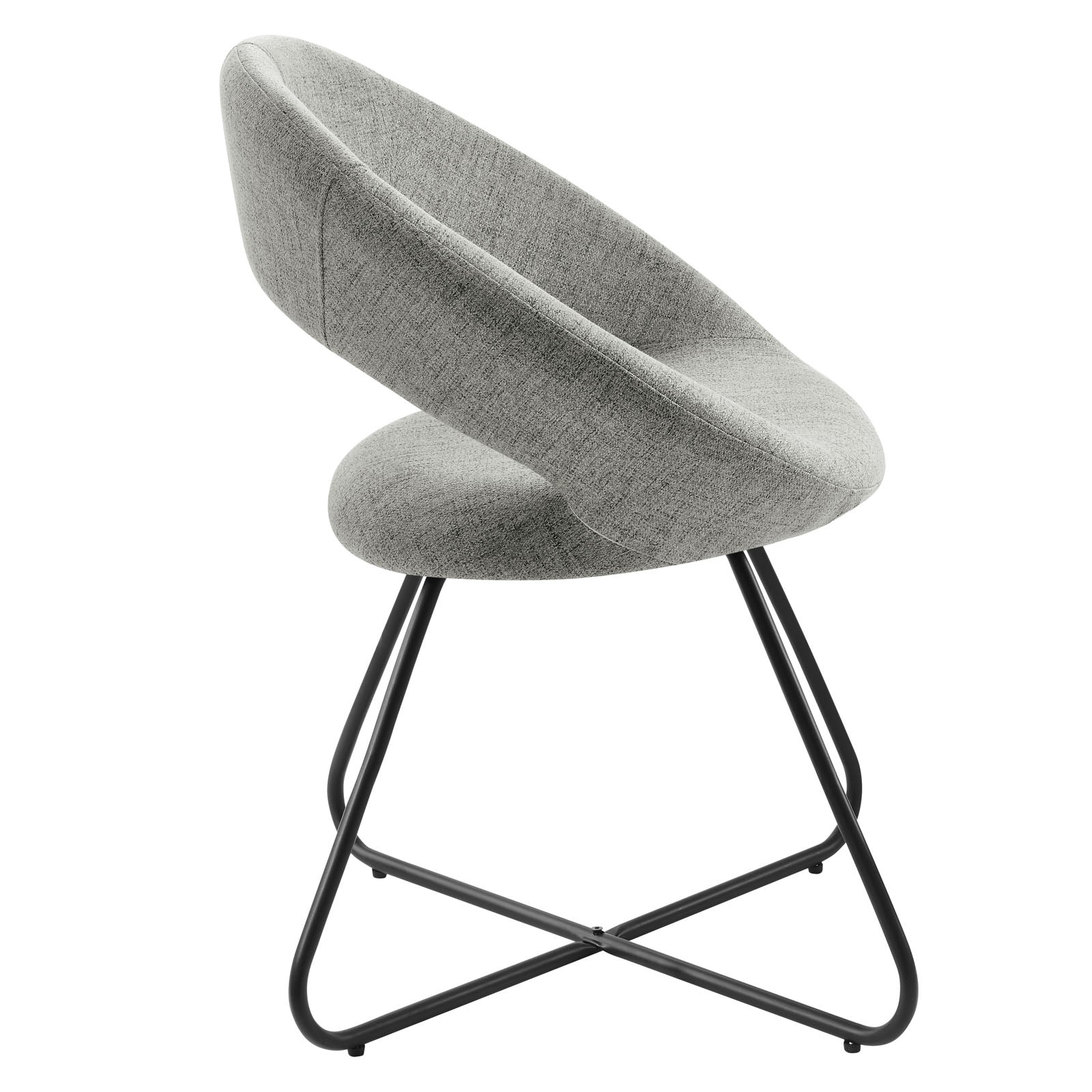 Modway Dining Chairs - Nouvelle Upholstered Fabric Dining Chair Set of 2 Black Light Gray