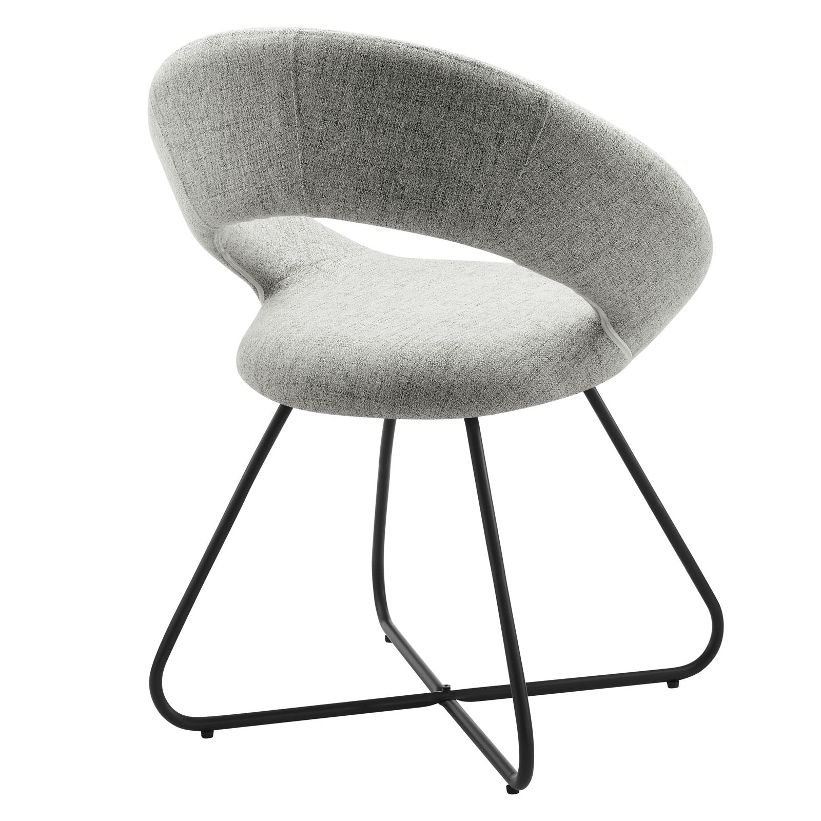 Modway Dining Chairs - Nouvelle Upholstered Fabric Dining Chair Set of 2 Black Light Gray
