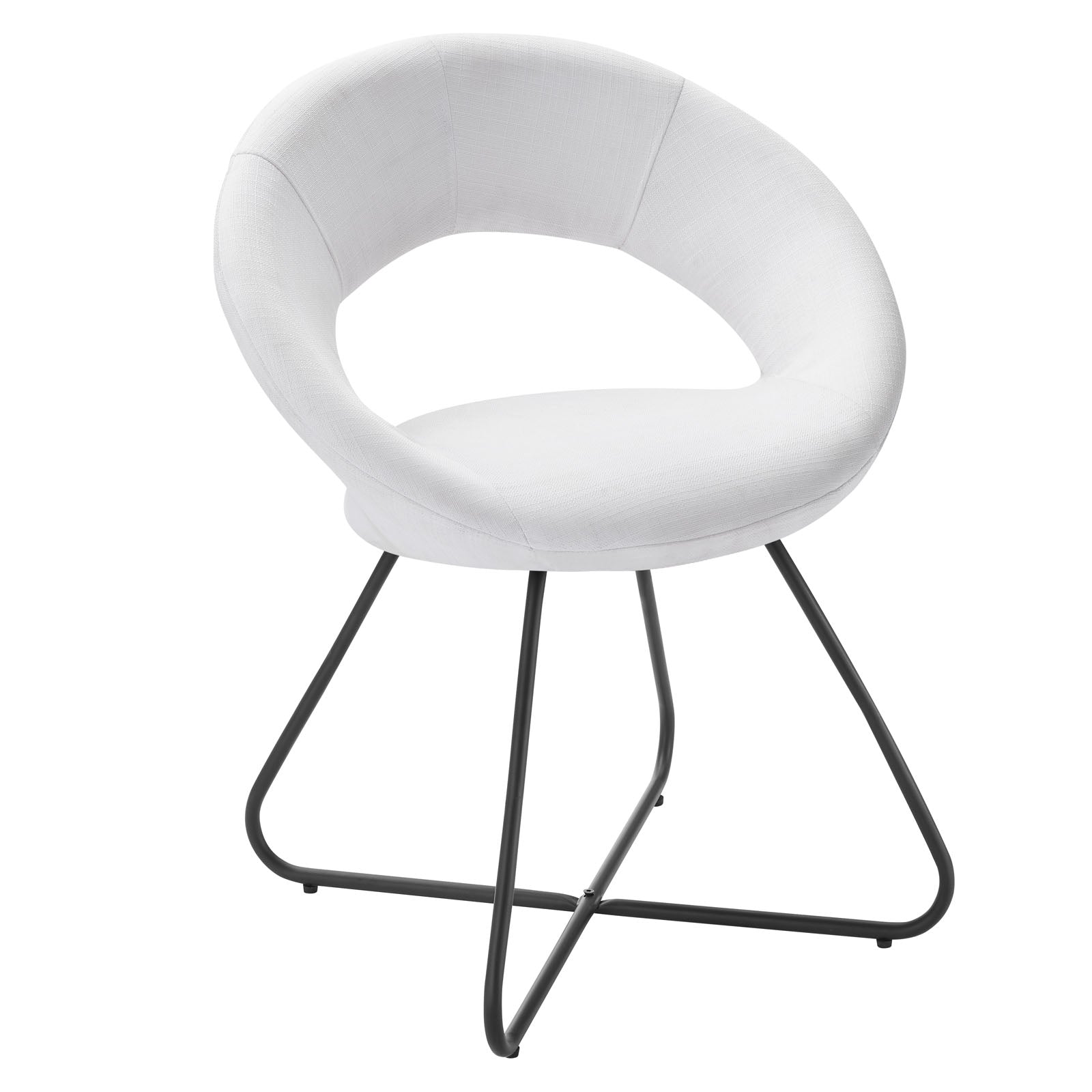 Modway Dining Chairs - Nouvelle Upholstered Fabric Dining Chair Set of 2 Black White