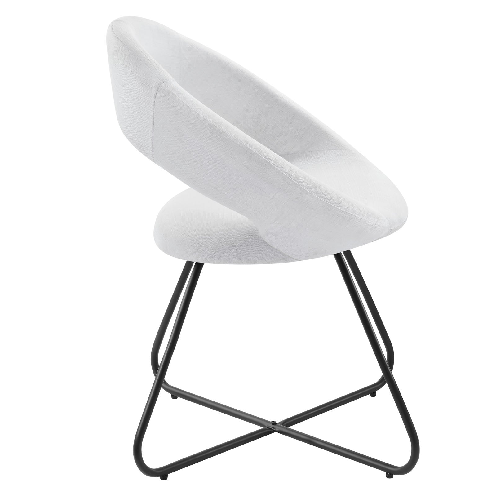 Modway Dining Chairs - Nouvelle Upholstered Fabric Dining Chair Set of 2 Black White