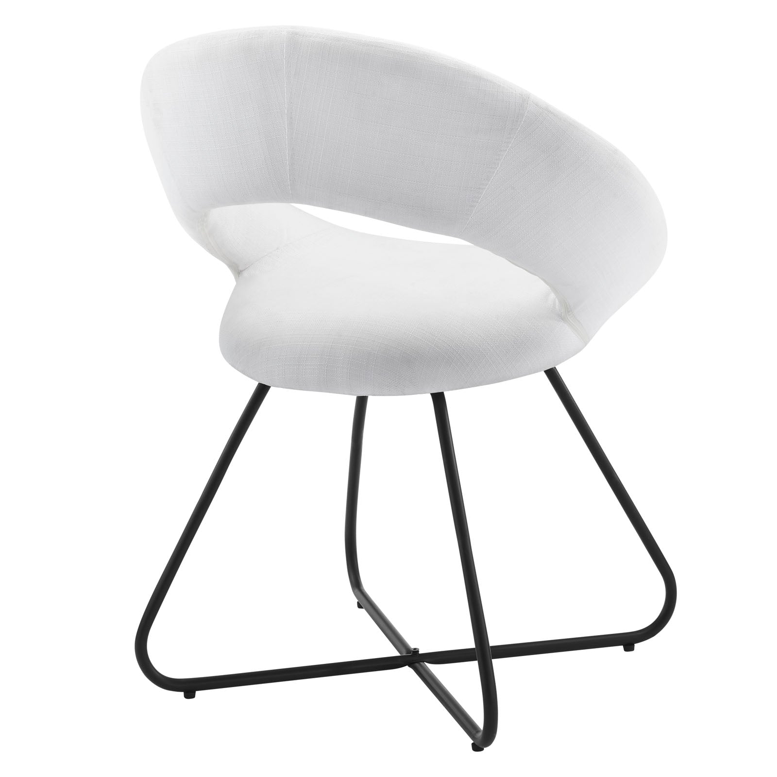 Modway Dining Chairs - Nouvelle Upholstered Fabric Dining Chair Set of 2 Black White