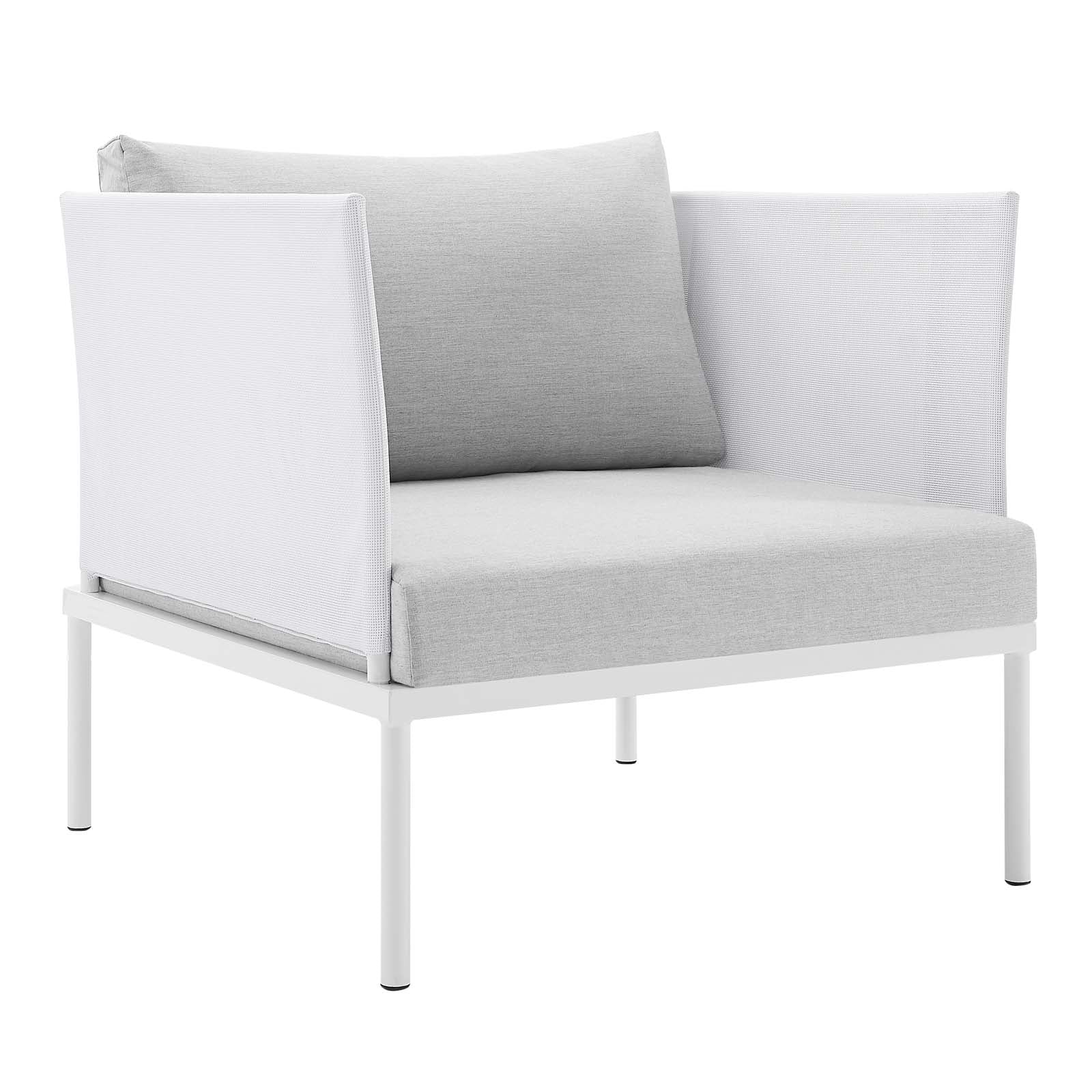 Modway Outdoor Conversation Sets - Harmony 3-Piece Sunbrella Outdoor Patio Aluminum Seating Set White Gray