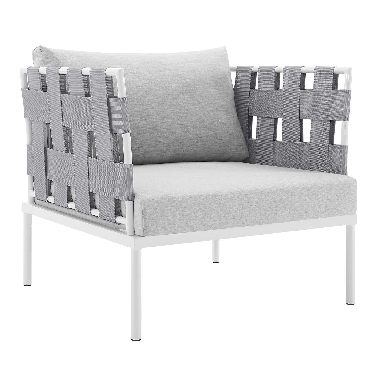 Modway Outdoor Conversation Sets - Harmony 3-Piece Sunbrella Outdoor Patio Aluminum Seating Set Gray