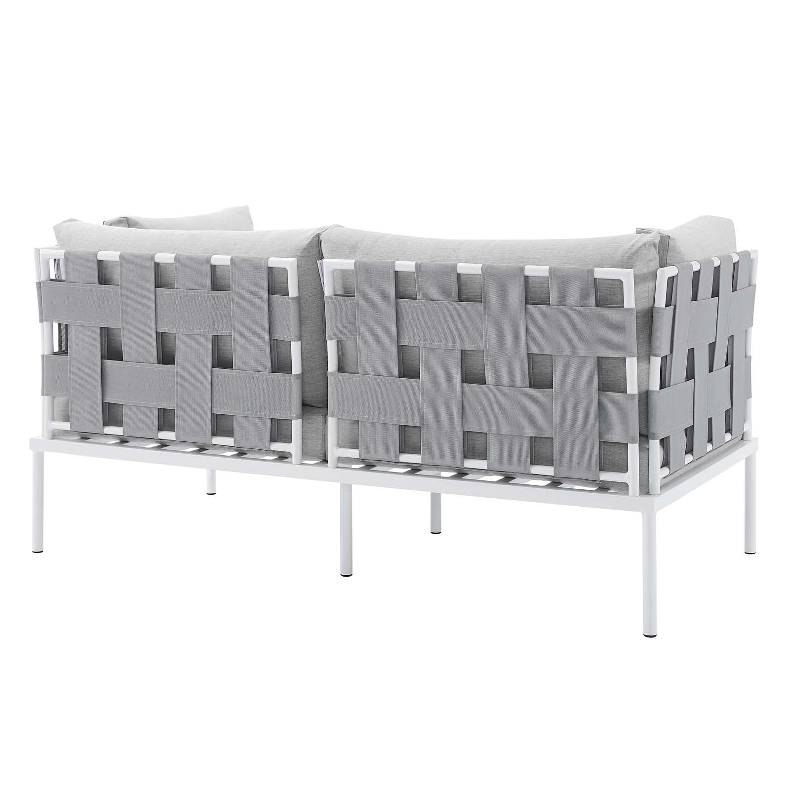 Modway Outdoor Conversation Sets - Harmony 4 Piece Sunbrella Outdoor Patio Aluminum Seating Set Gray