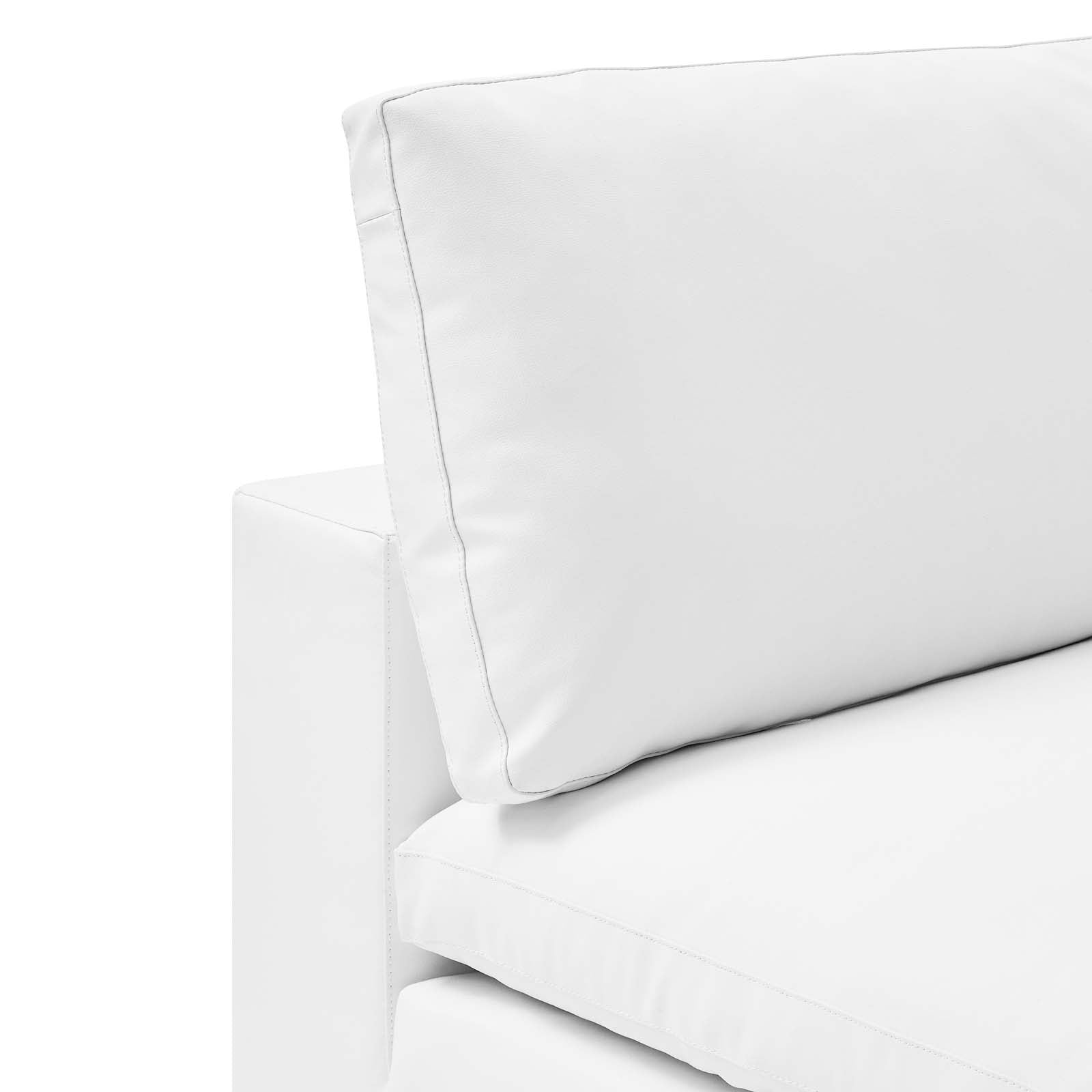 Modway Accent Chairs - Commix Down Filled Overstuffed Vegan Leather Armless Chair White