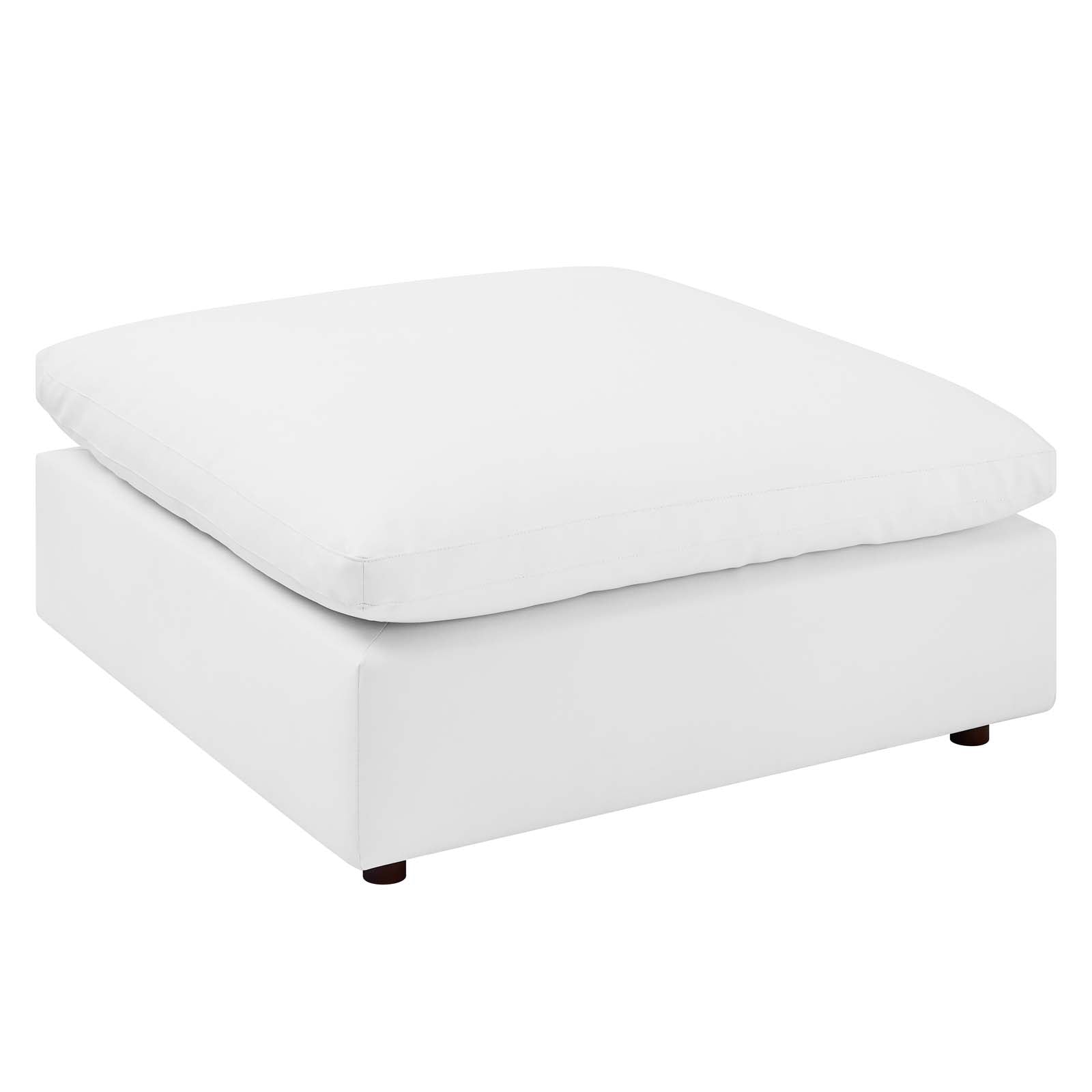 Modway Ottomans & Stools - Commix Down Filled Overstuffed Vegan Leather Ottoman White