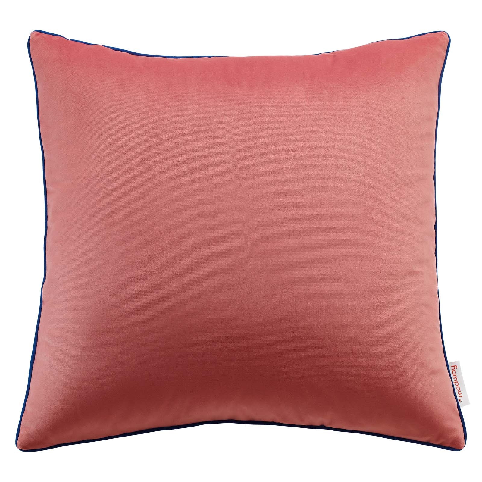 Modway Pillows & Throws - Accentuate 18" Performance Velvet Throw Pillow Blossom Navy