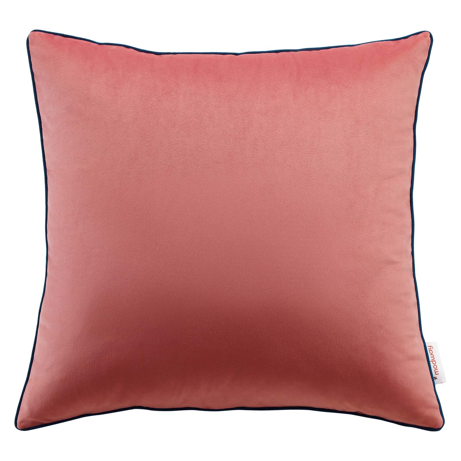 Modway Pillows & Throws - Accentuate 20" Performance Velvet Throw Pillow Blossom Navy