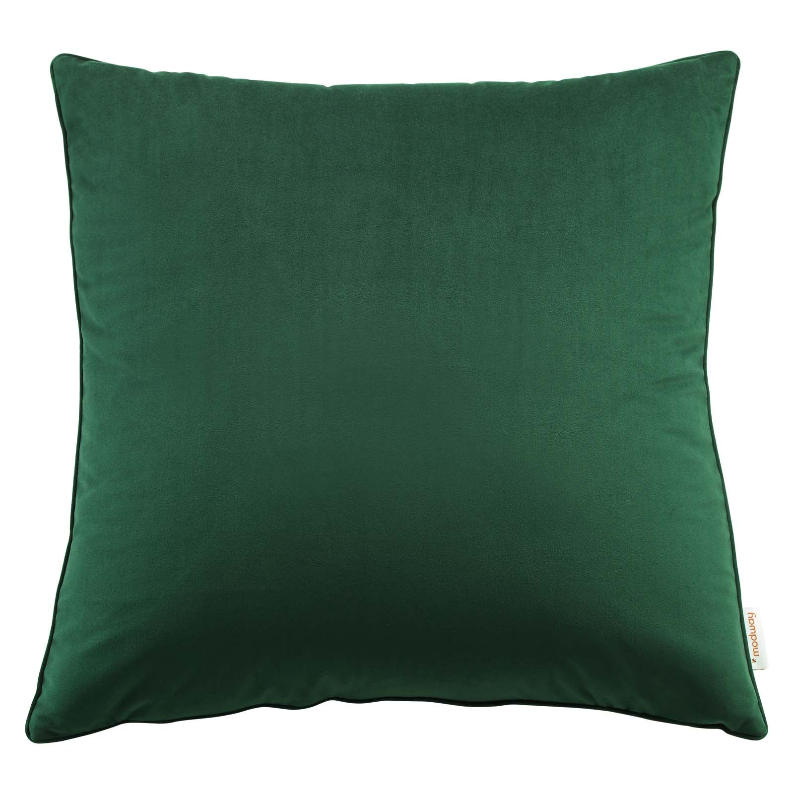 Modway Pillows & Throws - Enhance 24" Performance Velvet Throw Pillow Green