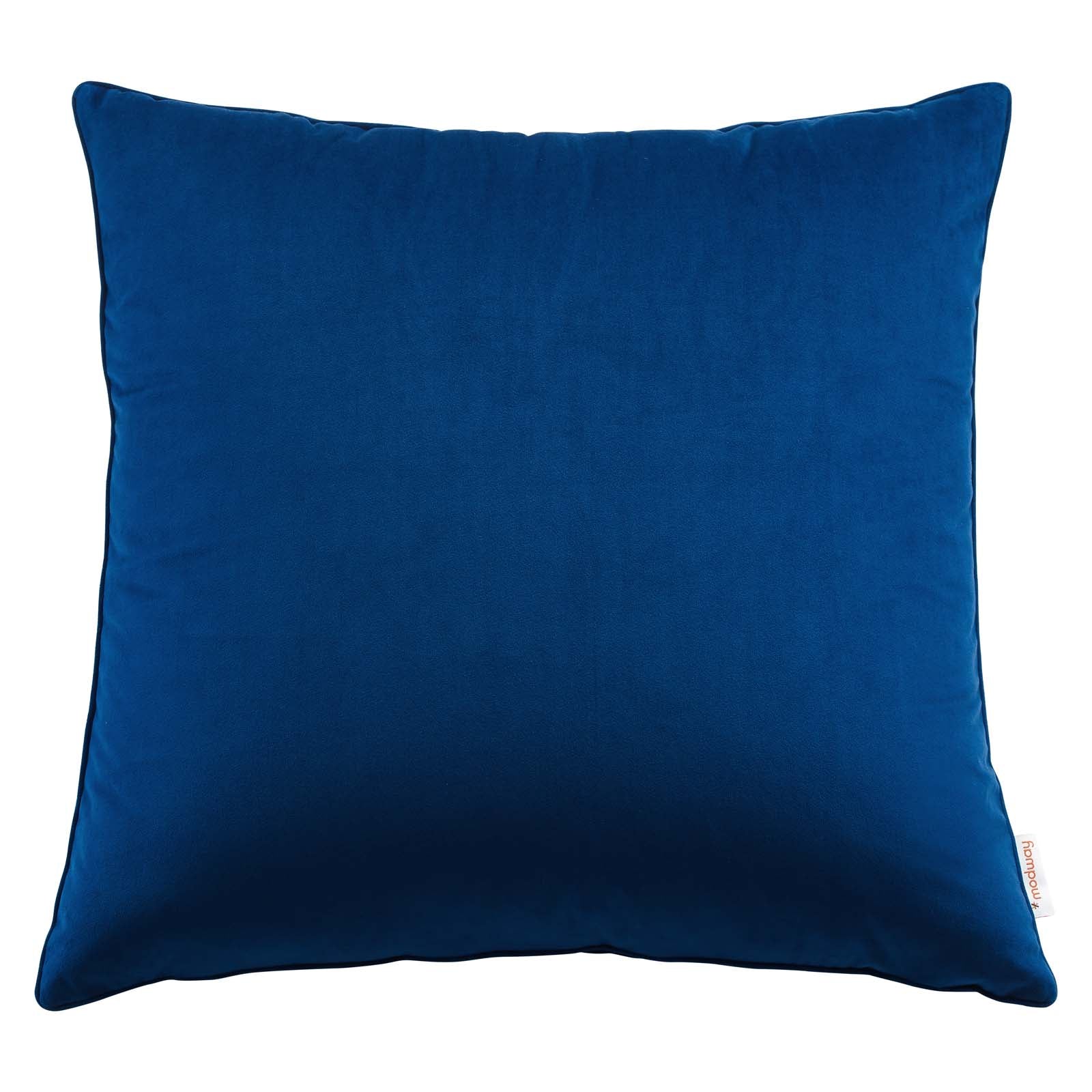 Modway Pillows & Throws - Enhance 24" Performance Velvet Throw Pillow Navy