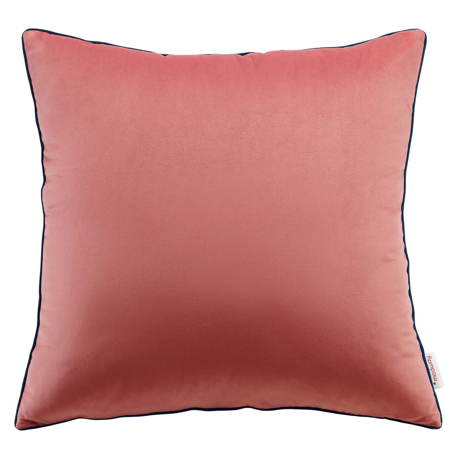 Modway Pillows & Throws - Accentuate 24" Performance Velvet Throw Pillow Blossom Navy