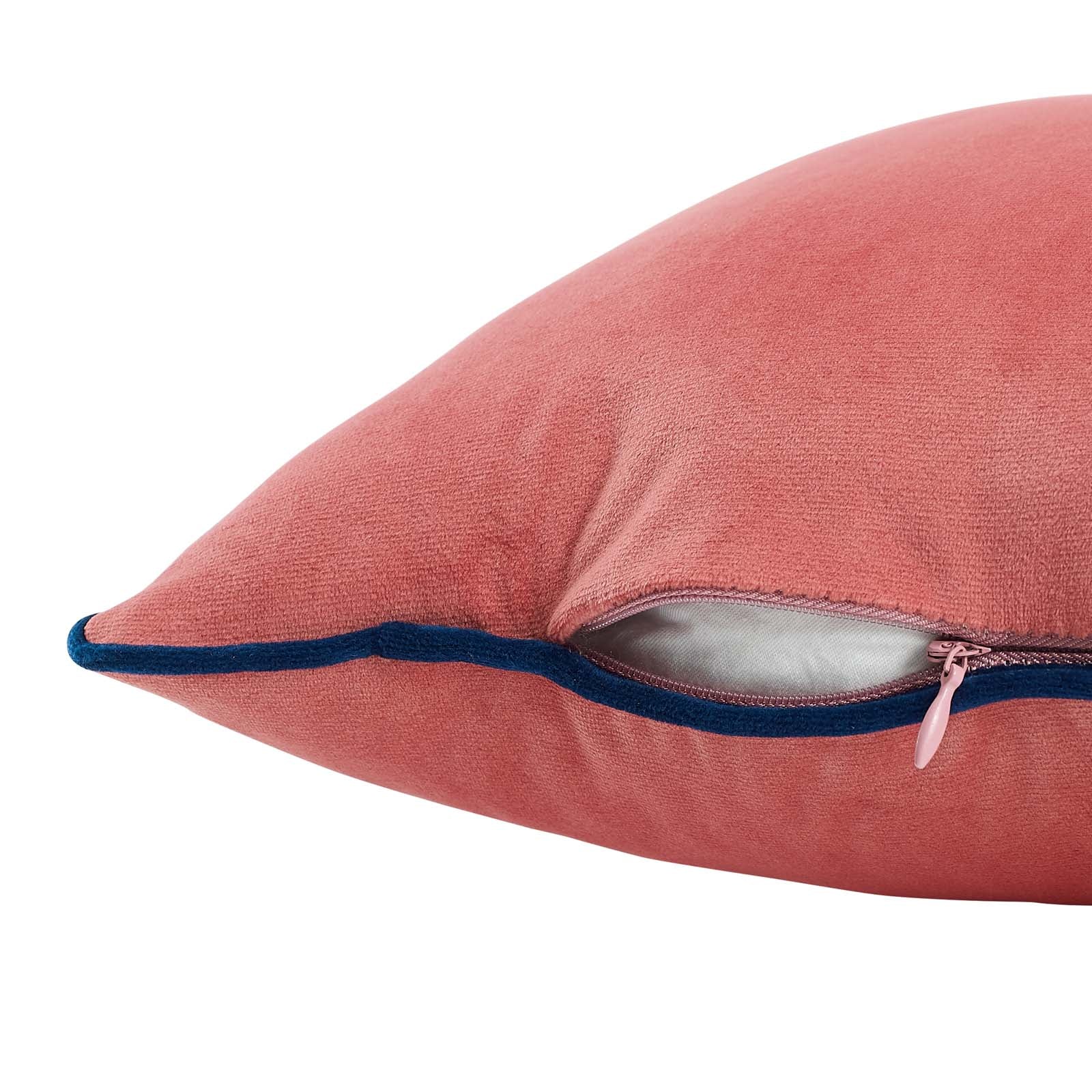Modway Pillows & Throws - Accentuate 24" Performance Velvet Throw Pillow Blossom Navy