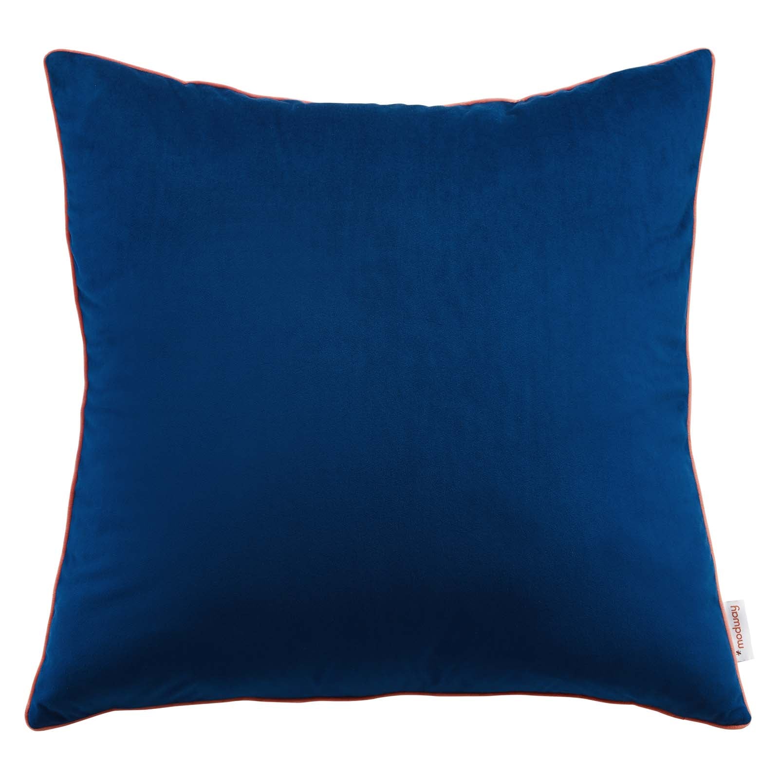 Modway Pillows & Throws - Accentuate 24" Performance Velvet Throw Pillow Navy Blossom