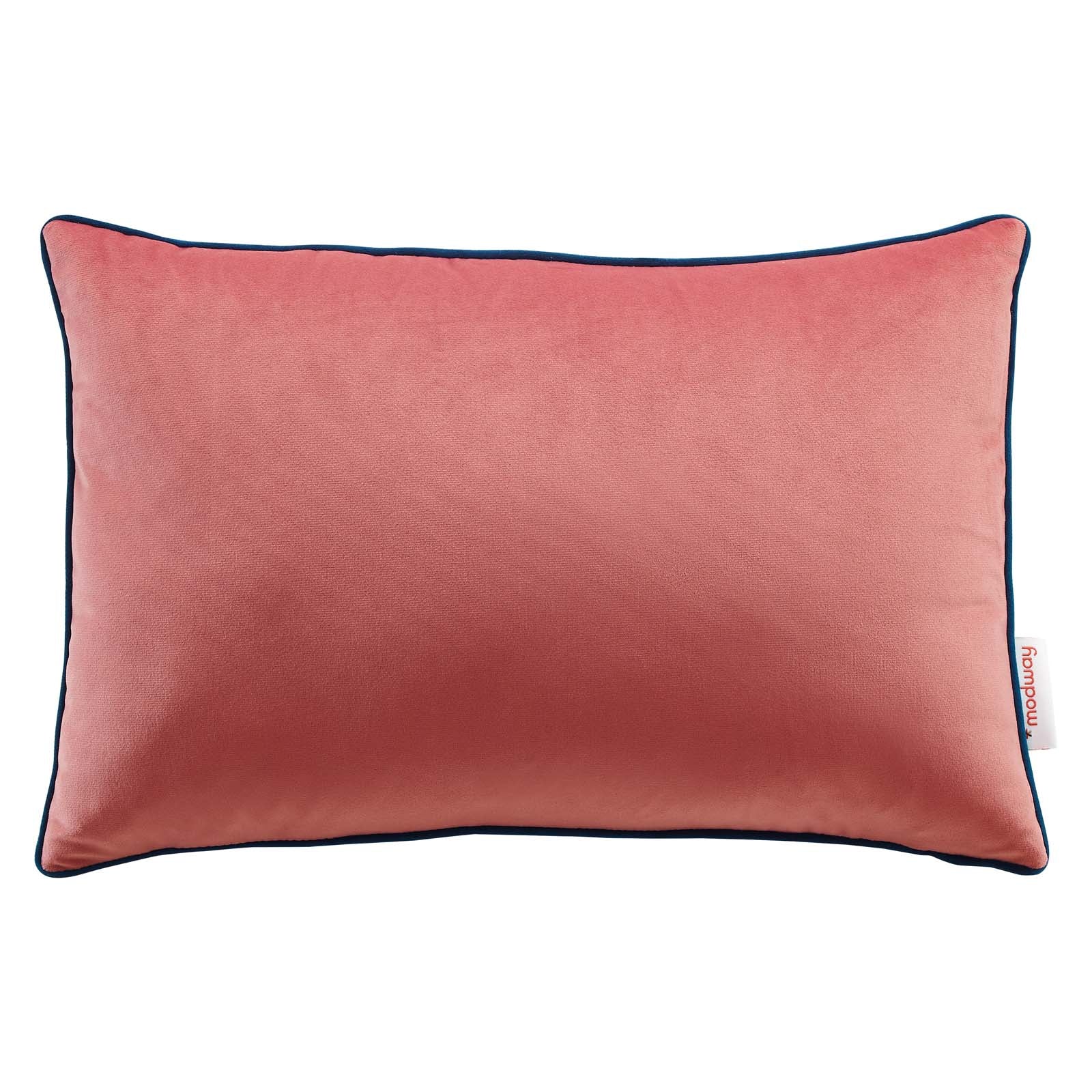 Modway Pillows & Throws - Accentuate 18" Lumbar Performance Velvet Throw Pillow Blossom Navy
