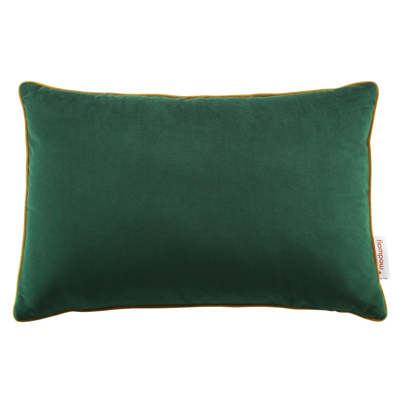 Modway Pillows & Throws - Accentuate 18" Lumbar Performance Velvet Throw Pillow Green Cognac