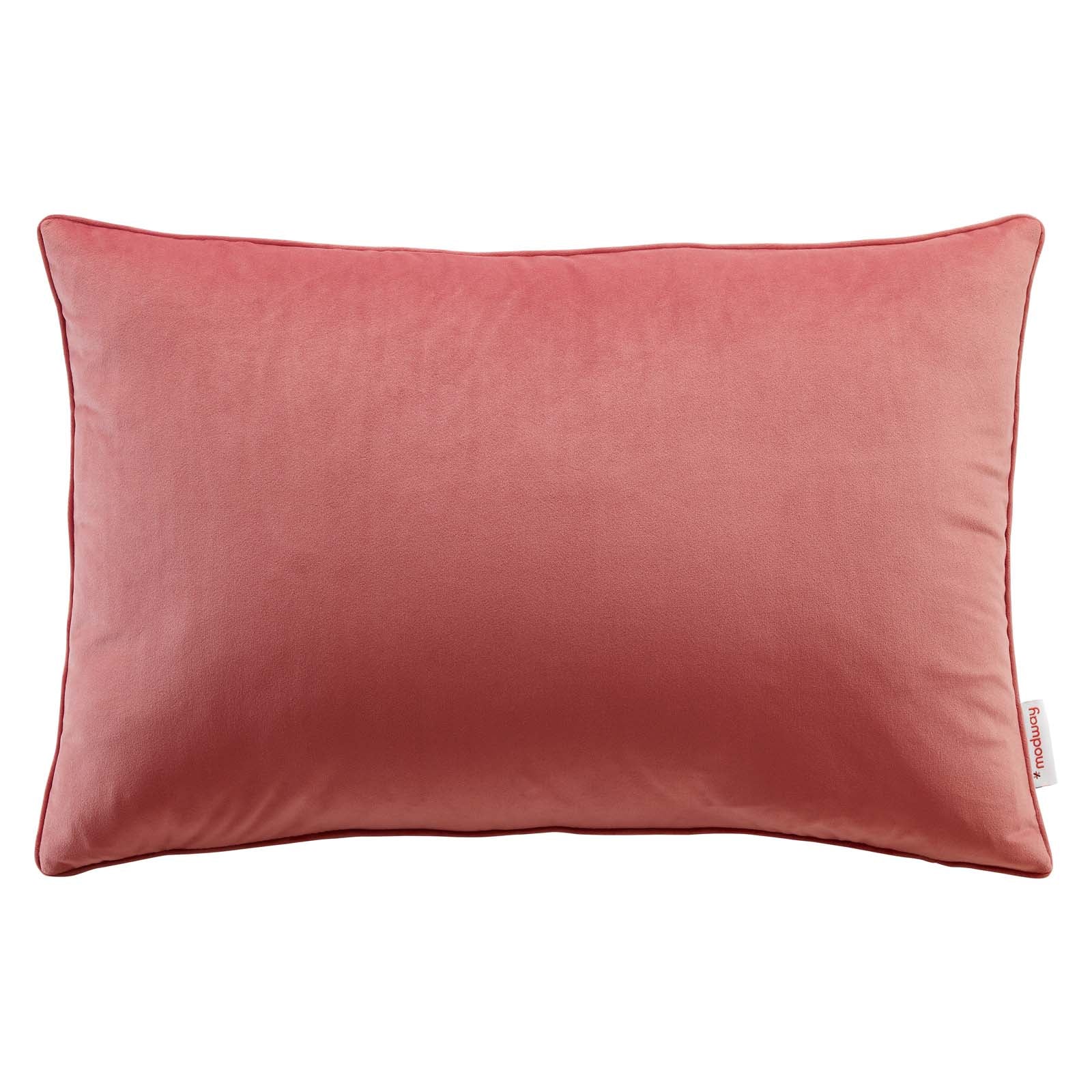 Modway Pillows & Throws - Enhance 24" Lumbar Performance Velvet Throw Pillow Blossom