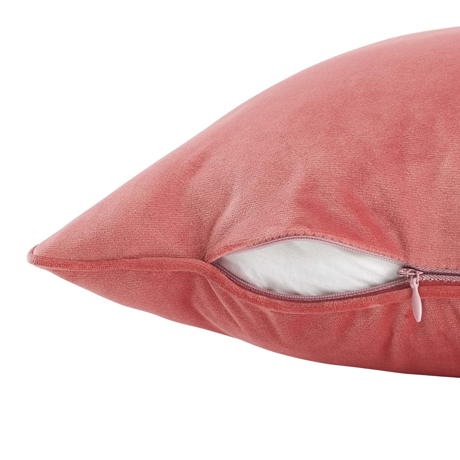 Modway Pillows & Throws - Enhance 24" Lumbar Performance Velvet Throw Pillow Blossom