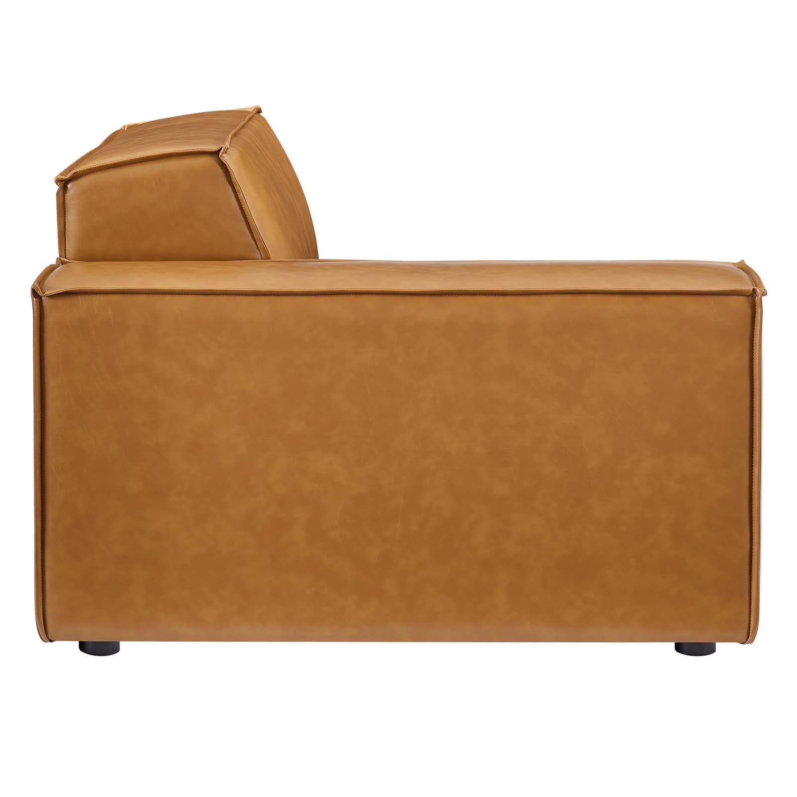 Modway Sectional Sofas - Restore 4-Piece Vegan Leather Sectional Sofa Tan