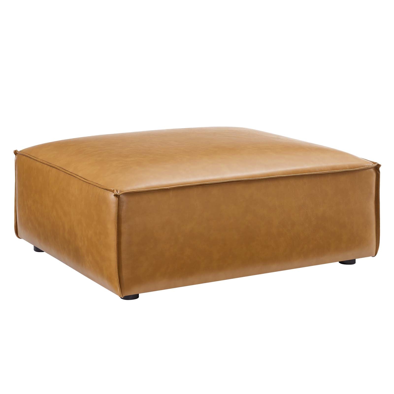 Modway Sectional Sofas - Restore 7-Piece Vegan Leather Sectional Sofa Tan