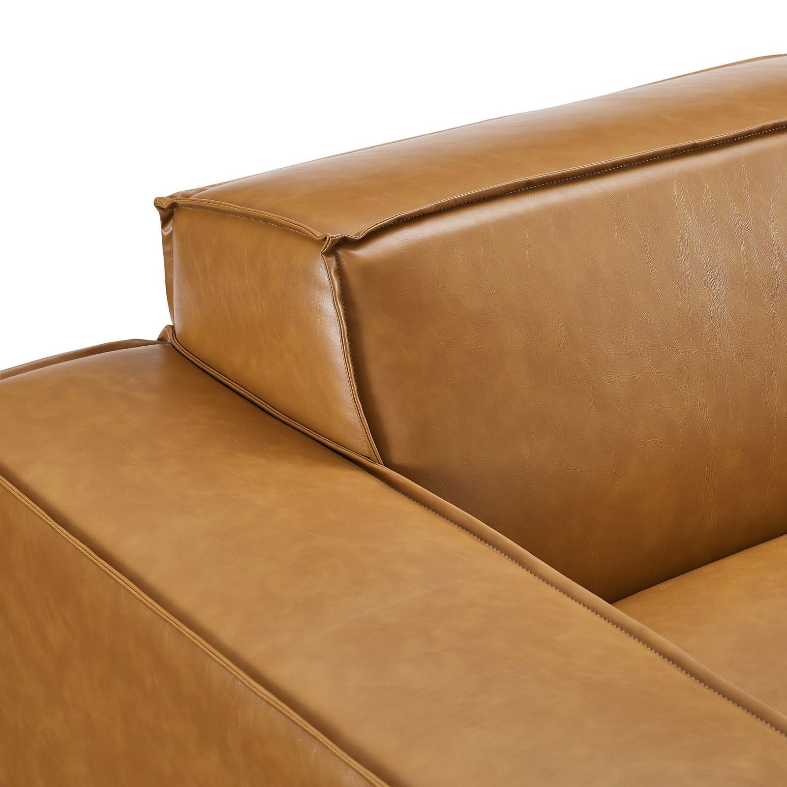 Modway Sectional Sofas - Restore 8-Piece Vegan Leather Sectional Sofa Tan