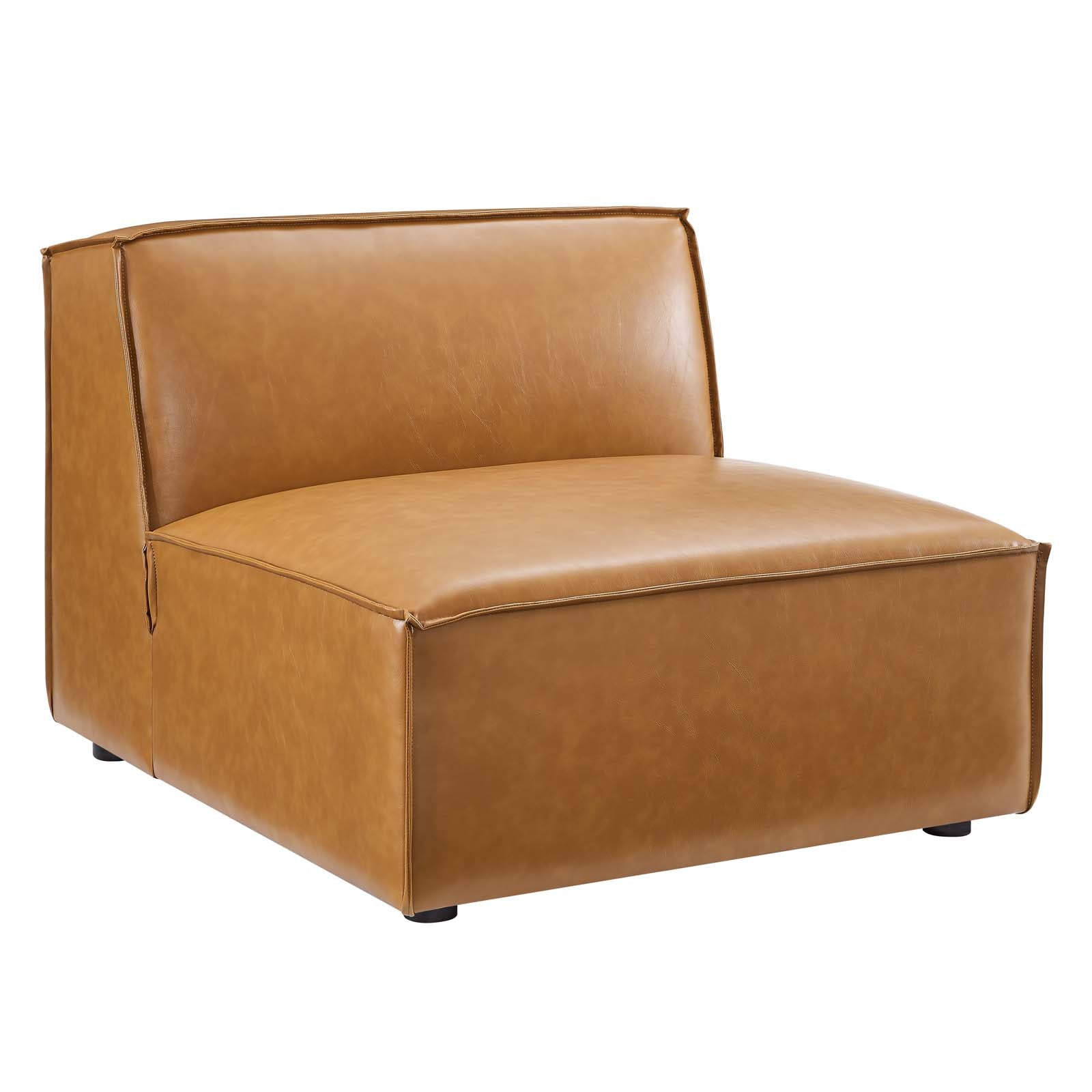 Modway Sectional Sofas - Restore 8-Piece Vegan Leather Sectional Sofa Tan