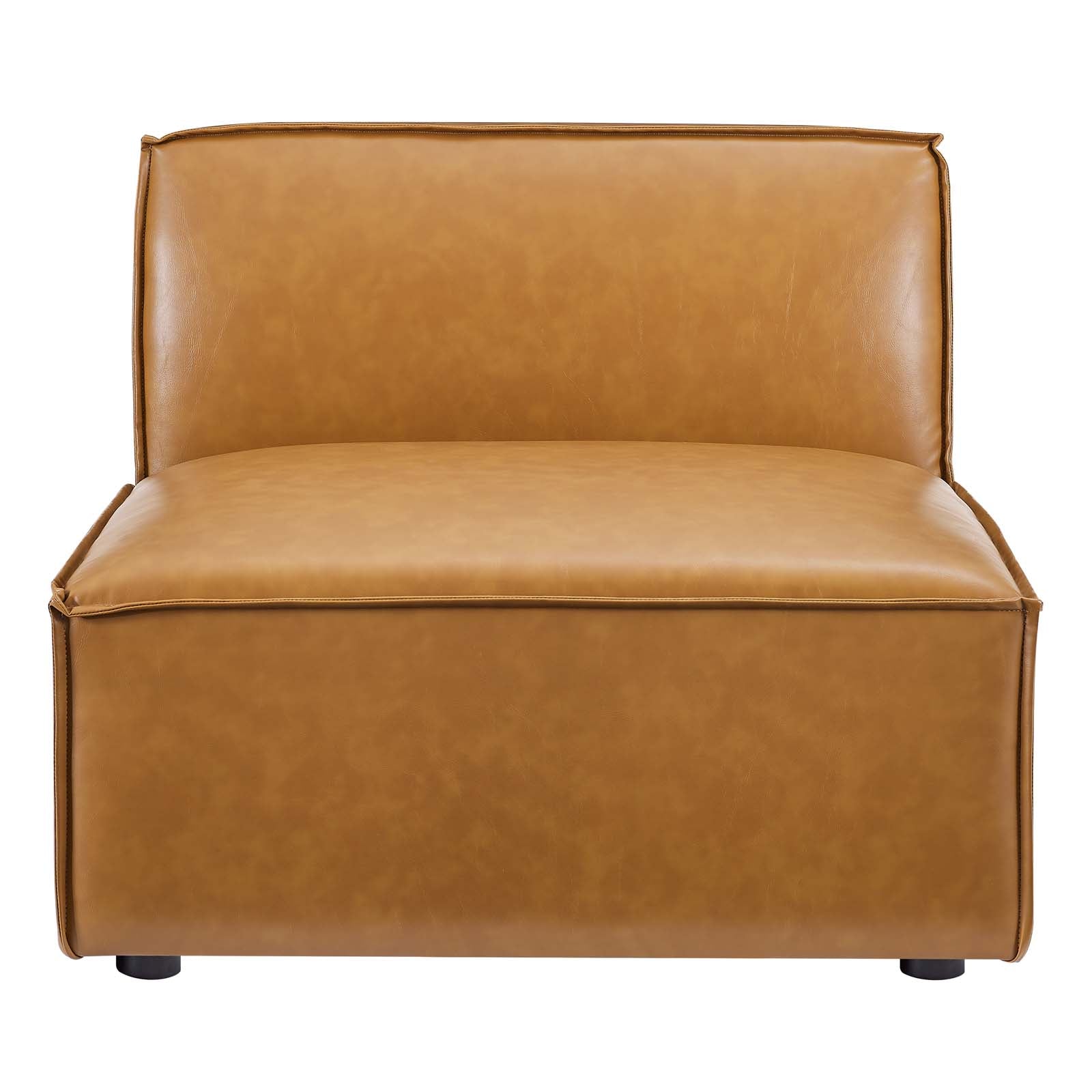 Modway Sectional Sofas - Restore 8-Piece Vegan Leather Sectional Sofa Tan