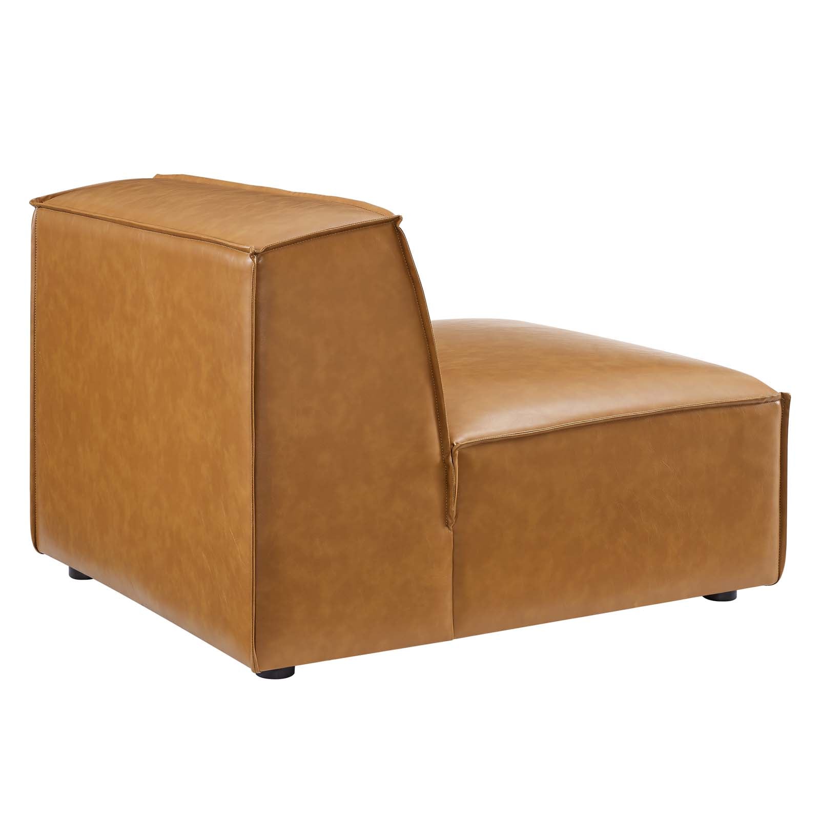 Modway Sectional Sofas - Restore 8-Piece Vegan Leather Sectional Sofa Tan