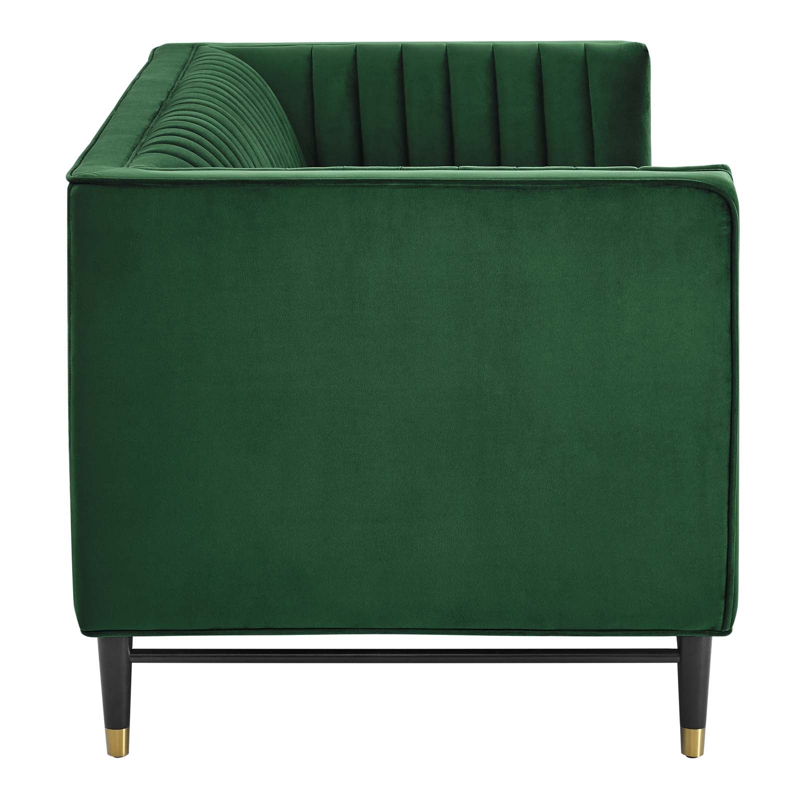 Modway Loveseats - Devote-Channel-Tufted-Performance-Velvet-Loveseat-Emerald