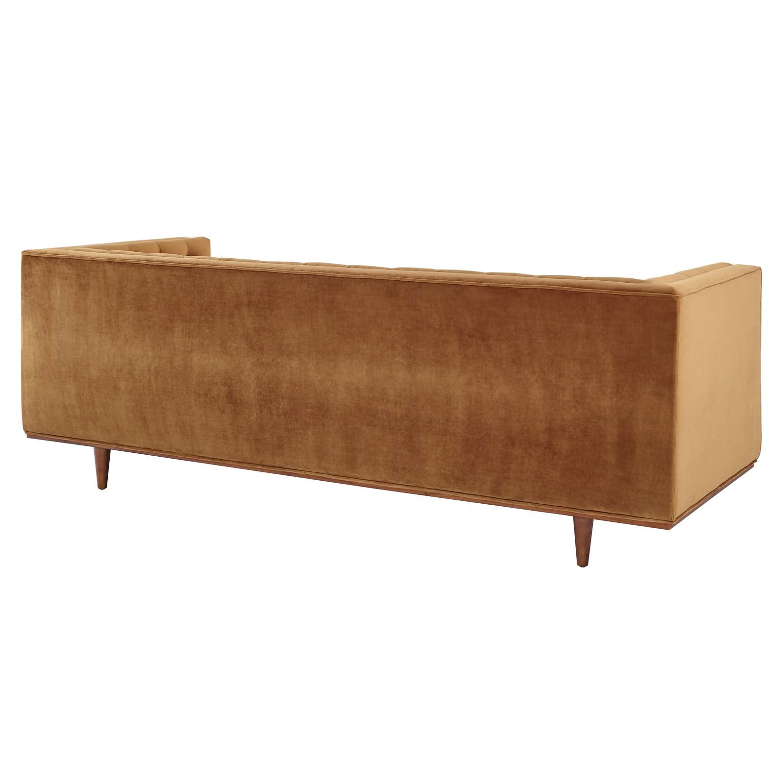 Modway Sofas & Couches - Elation Tufted Performance Velvet Sofa Cognac