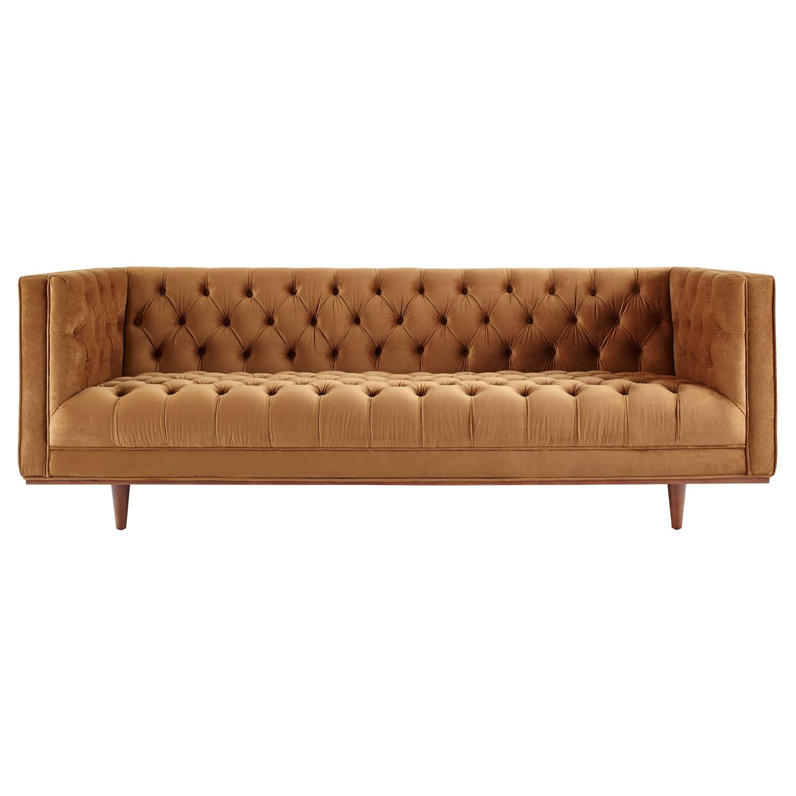 Modway Sofas & Couches - Elation Tufted Performance Velvet Sofa Cognac